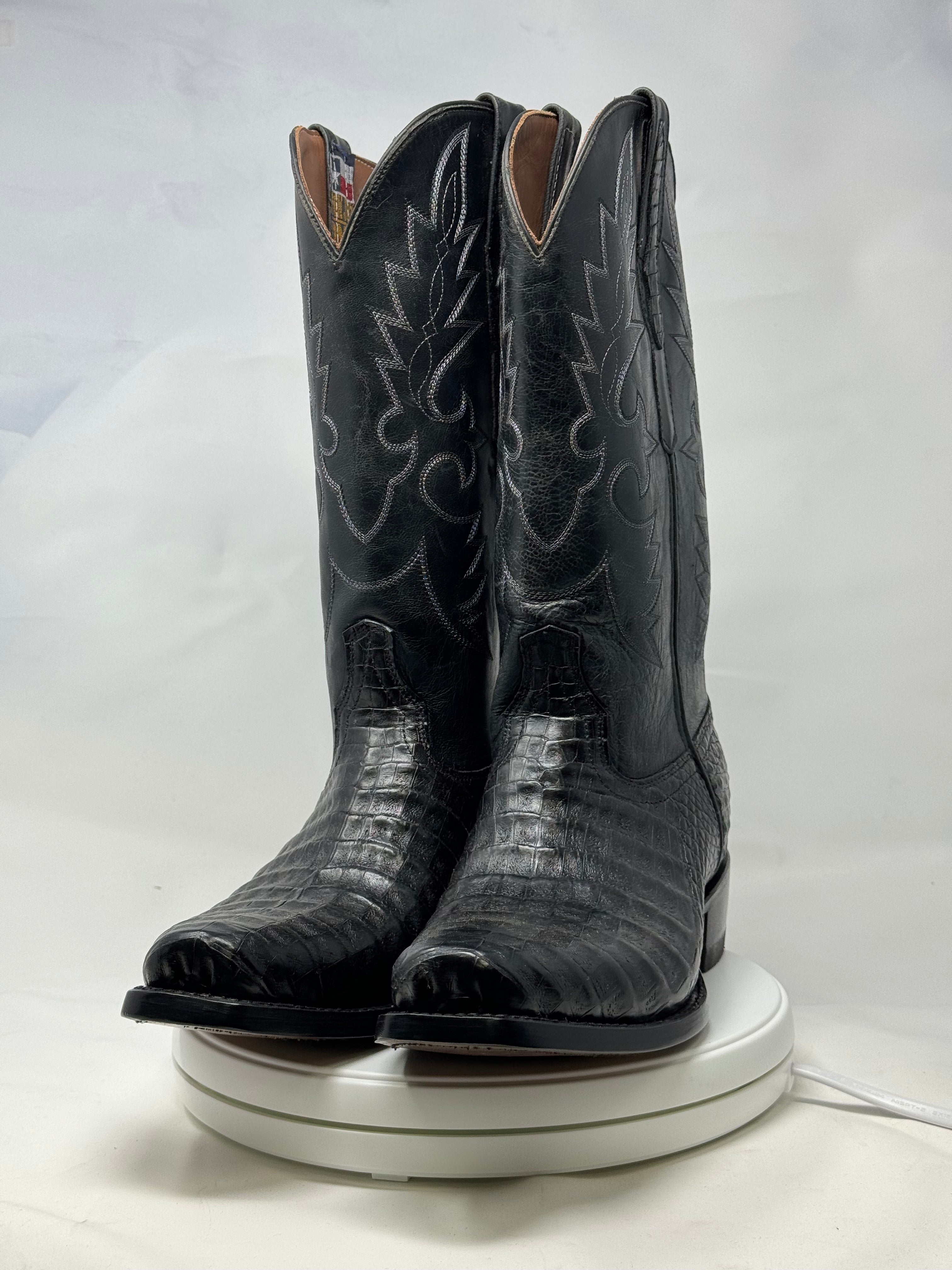 DJ2018 | Don Juan Boots Men's Caiman Belly Black Diamond Toe