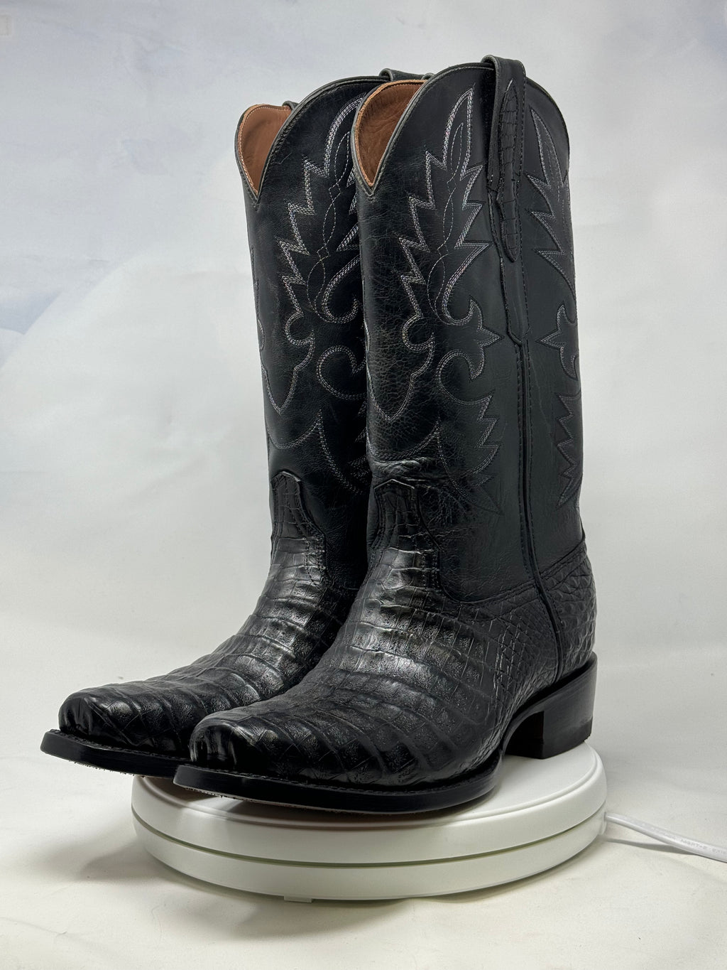 DJ2018 | Don Juan Boots Men's Caiman Belly Black Diamond Toe
