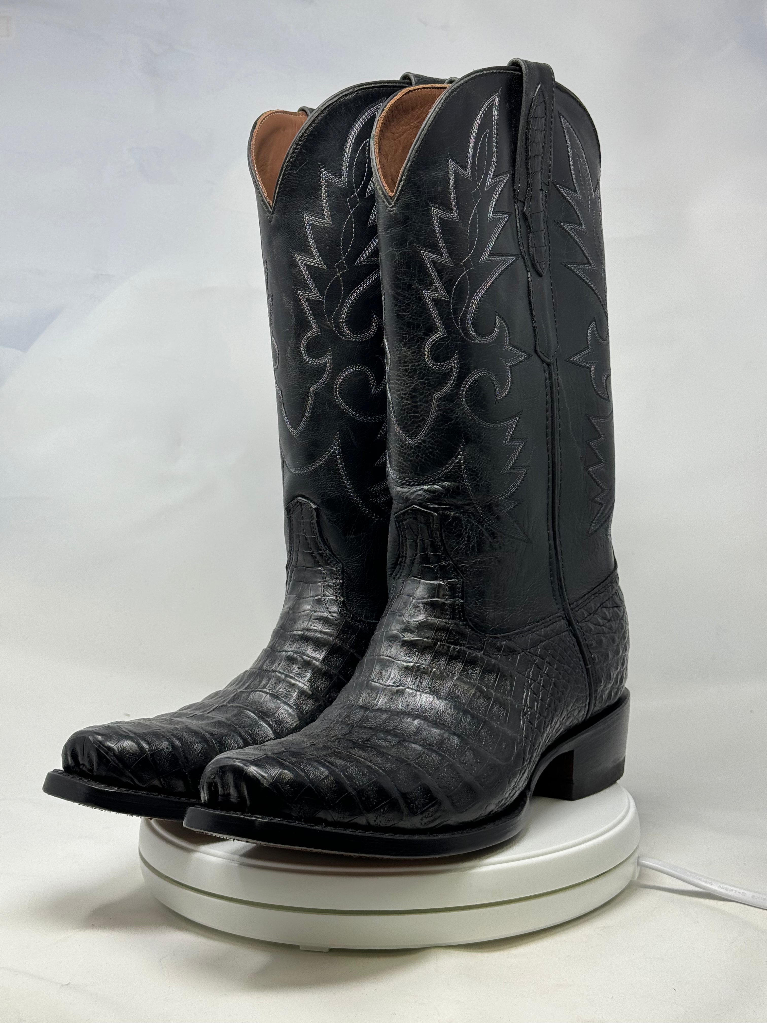 DJ2018 | Don Juan Boots Men's Caiman Belly Black Diamond Toe