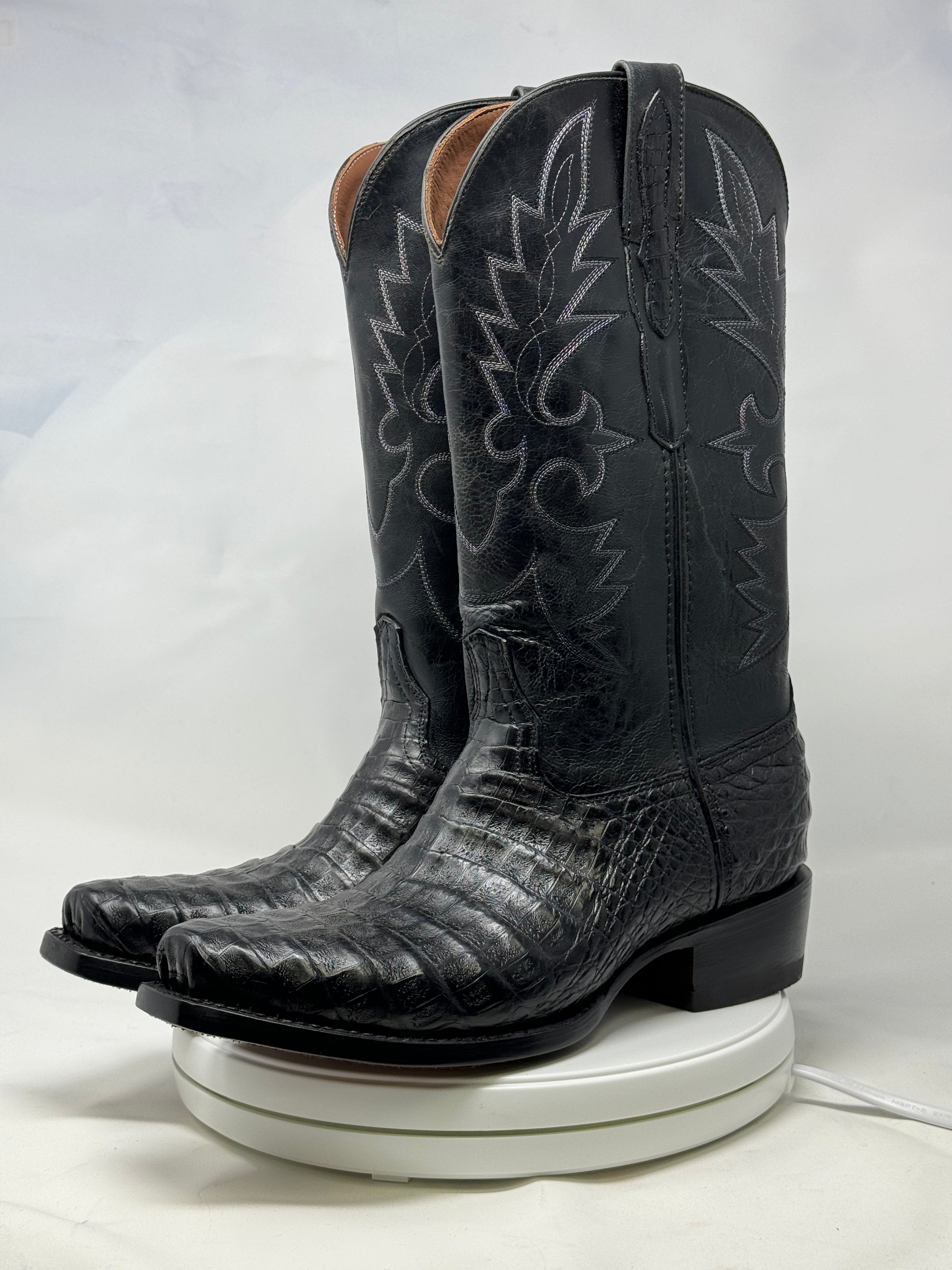 DJ2018 | Don Juan Boots Men's Caiman Belly Black Diamond Toe