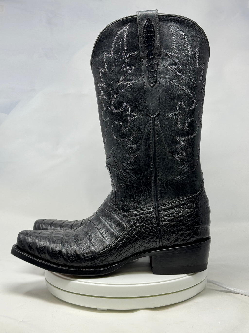 DJ2018 | Don Juan Boots Men's Caiman Belly Black Diamond Toe