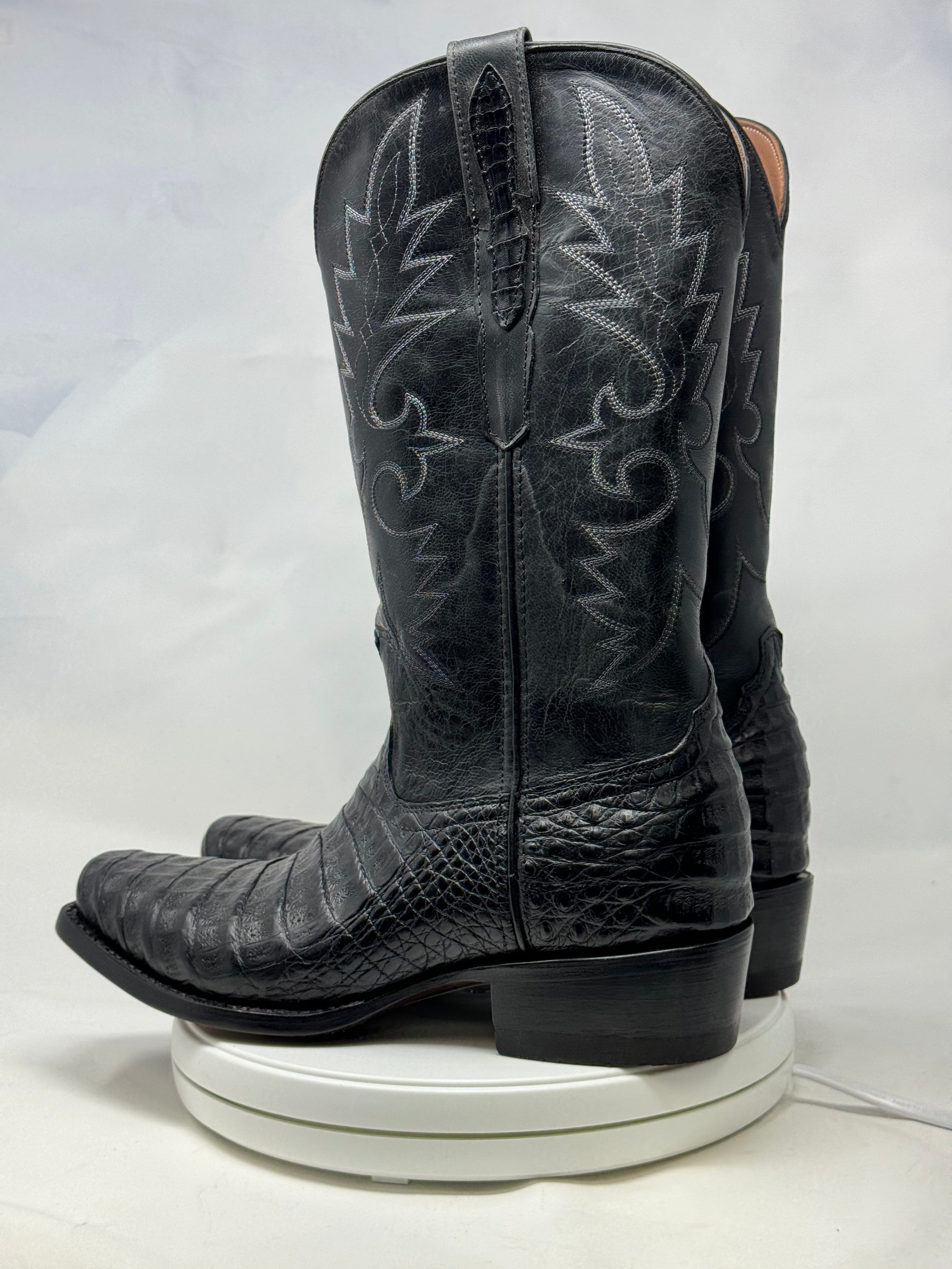 DJ2018 | Don Juan Boots Men's Caiman Belly Black Diamond Toe