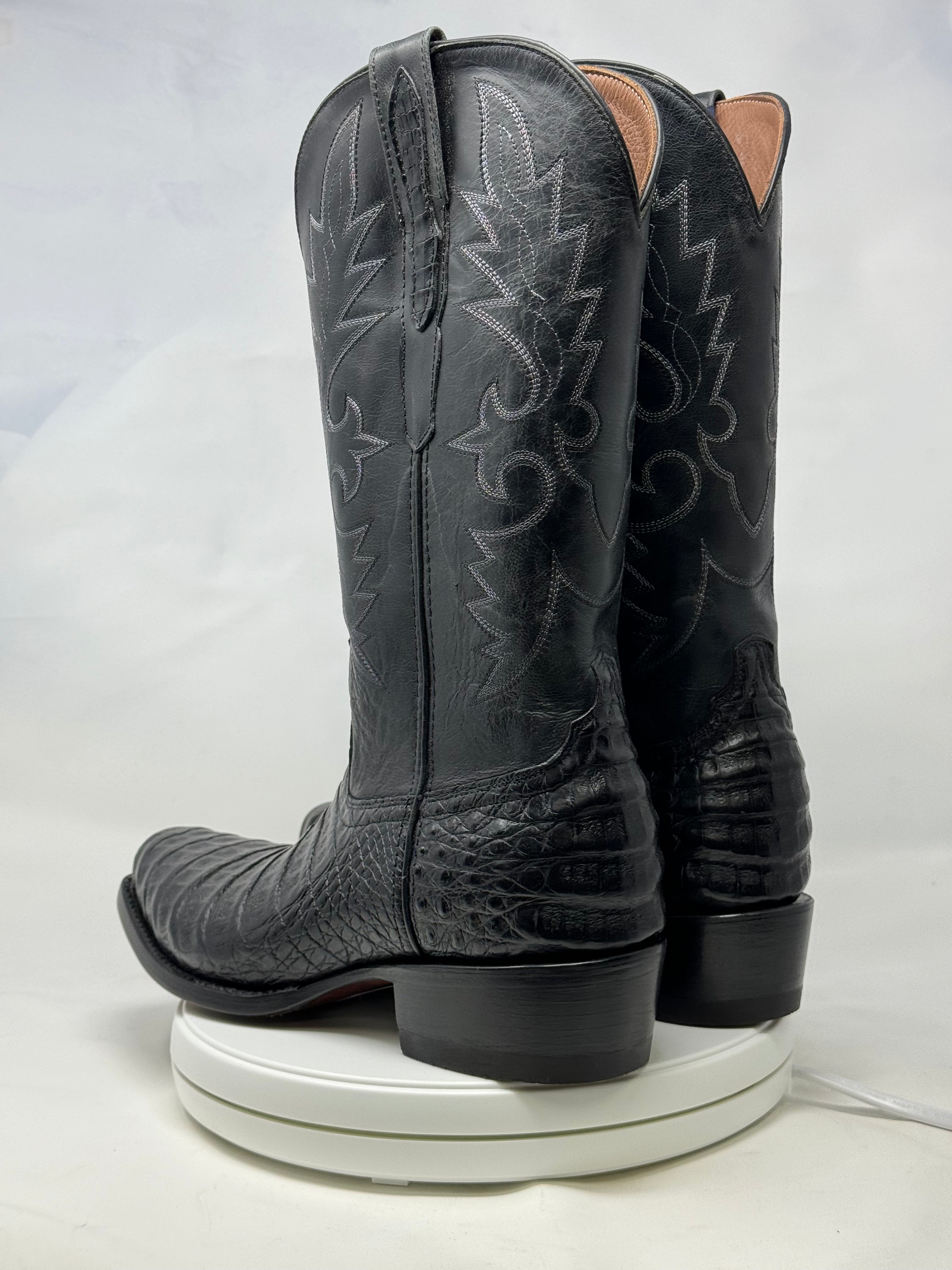 DJ2018 | Don Juan Boots Men's Caiman Belly Black Diamond Toe