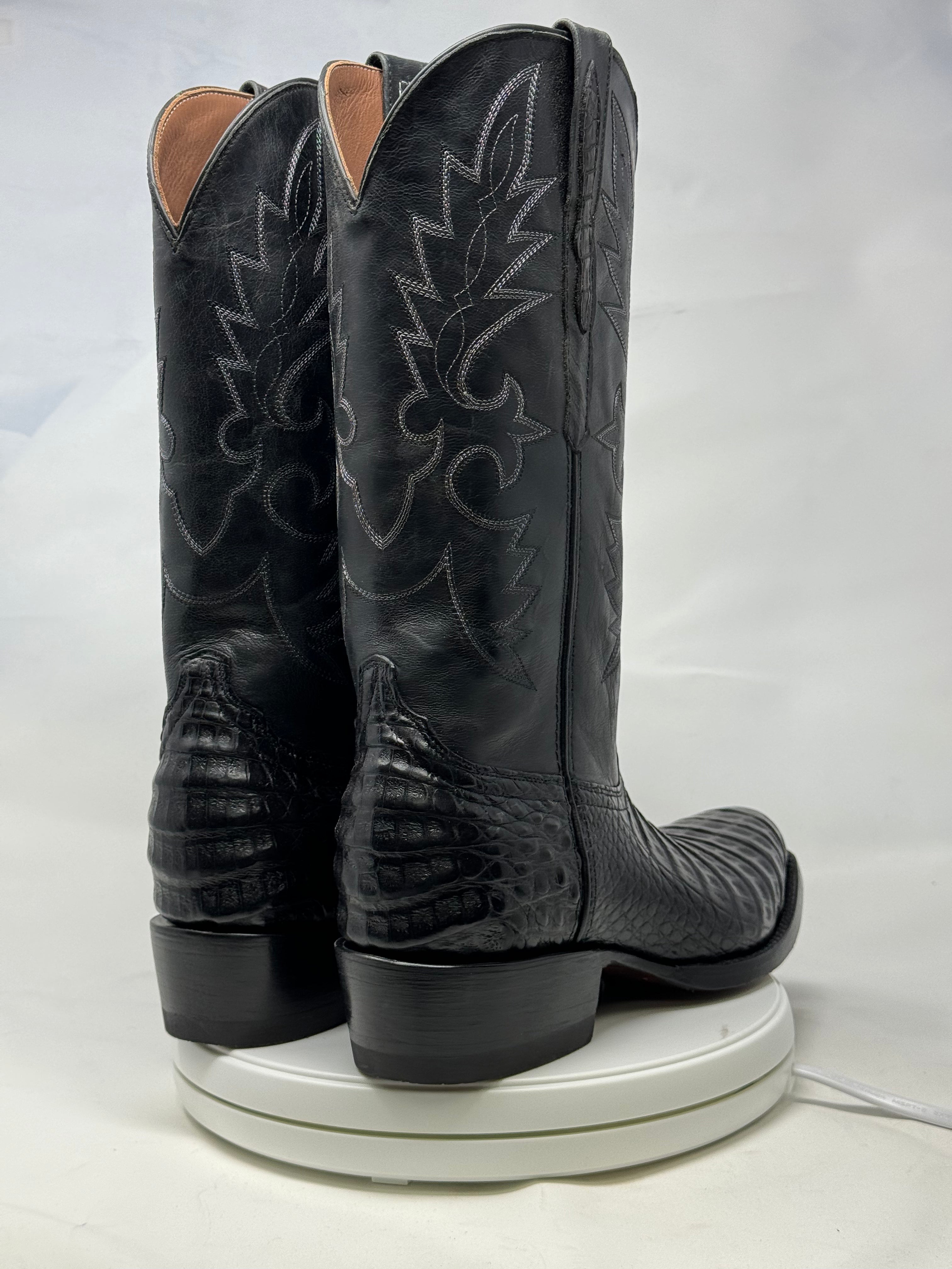 DJ2018 | Don Juan Boots Men's Caiman Belly Black Diamond Toe