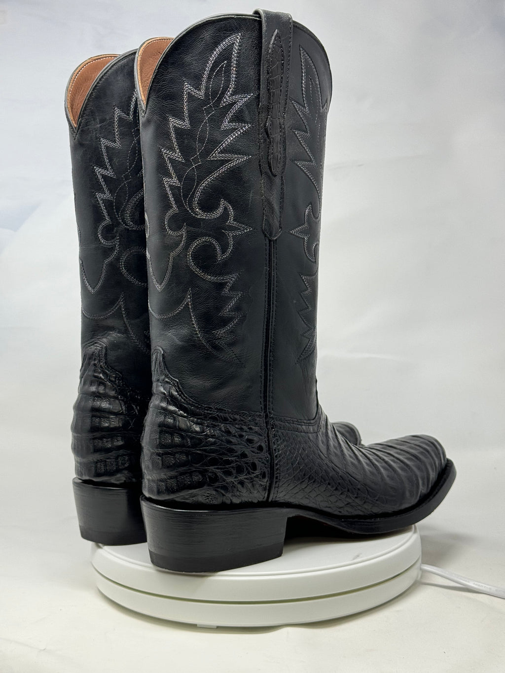 DJ2018 | Don Juan Boots Men's Caiman Belly Black Diamond Toe