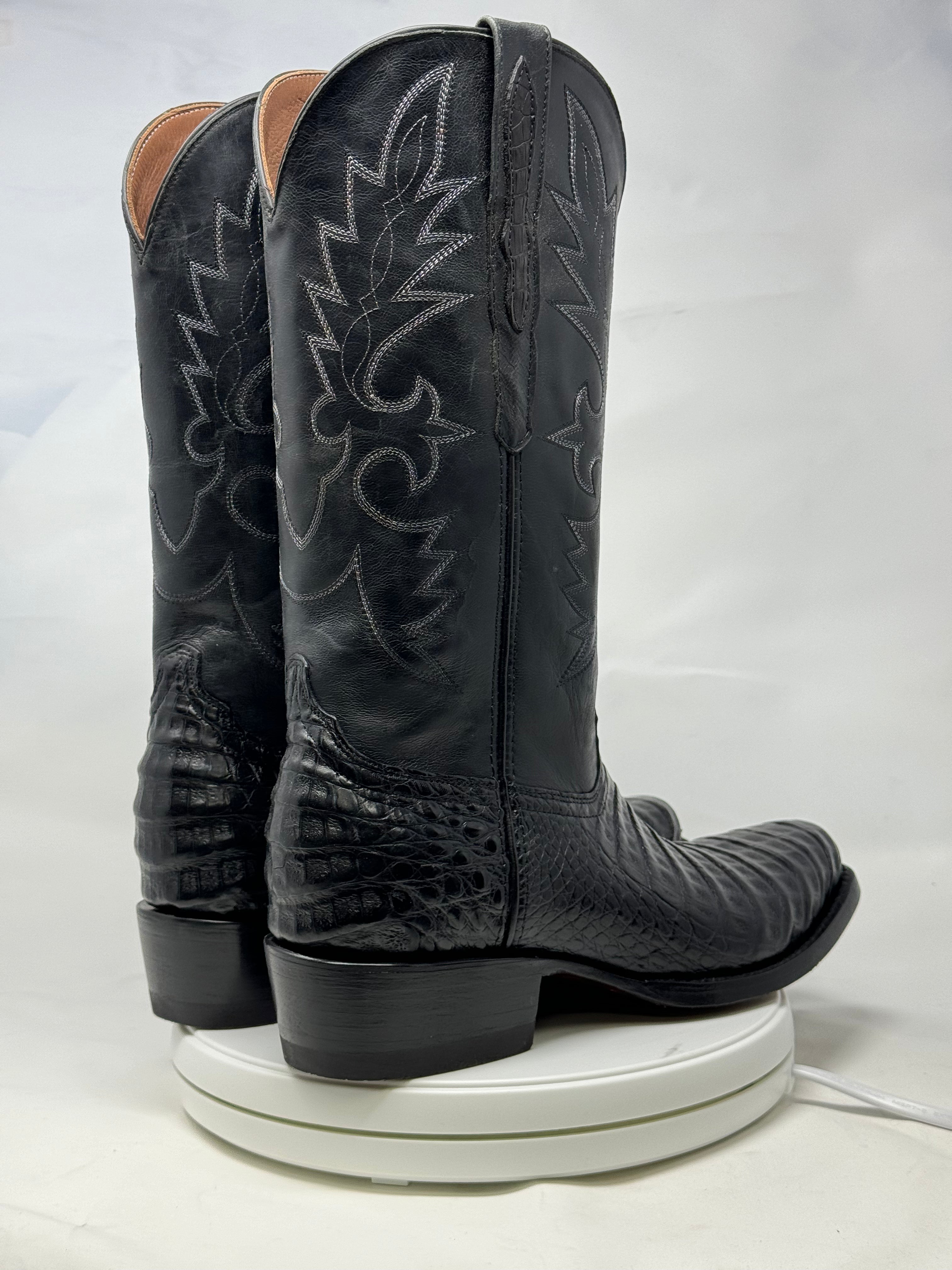 DJ2018 | Don Juan Boots Men's Caiman Belly Black Diamond Toe