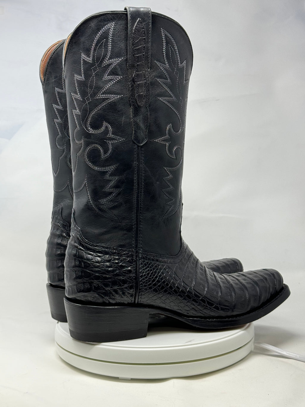 DJ2018 | Don Juan Boots Men's Caiman Belly Black Diamond Toe