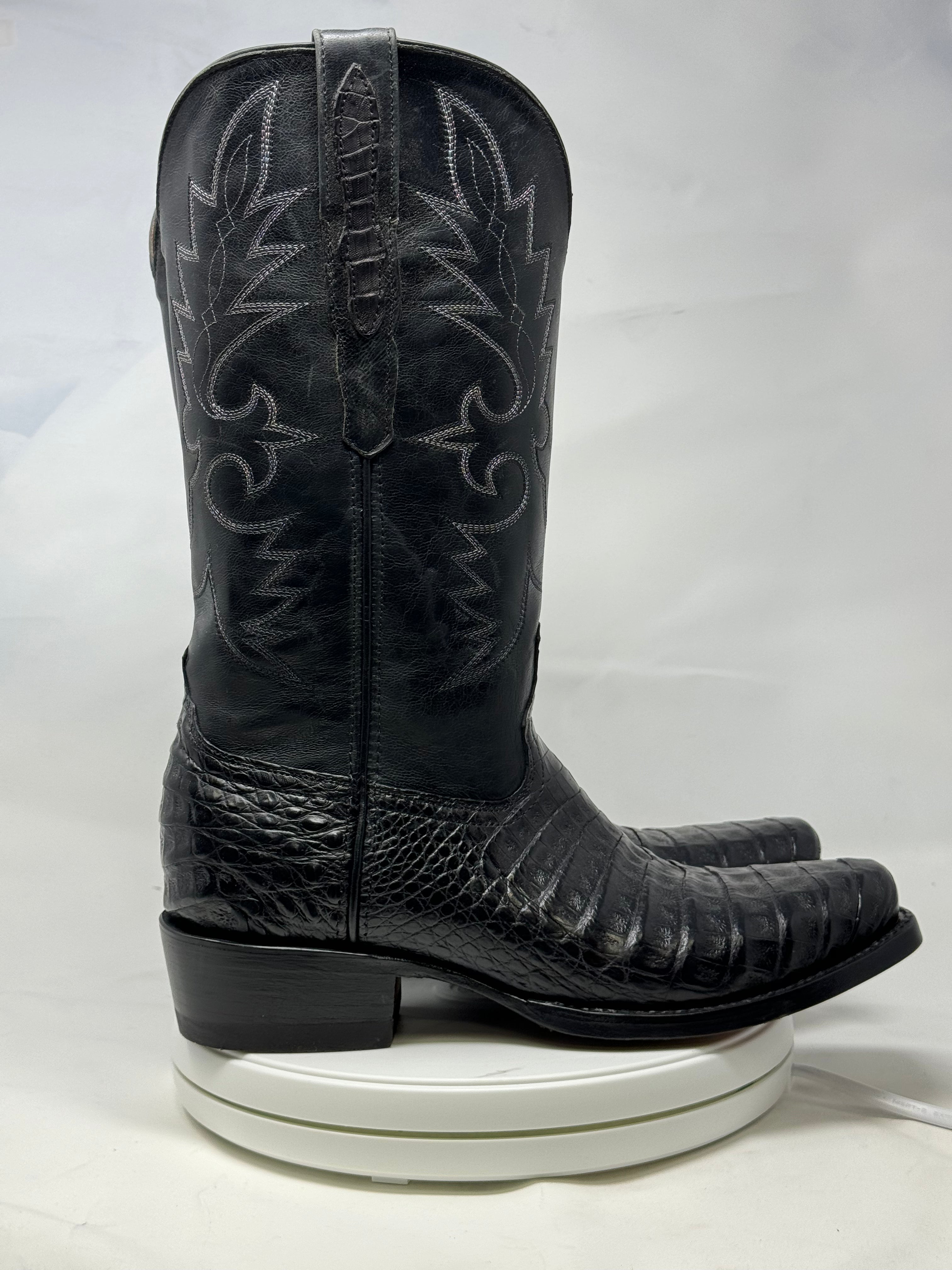 DJ2018 | Don Juan Boots Men's Caiman Belly Black Diamond Toe