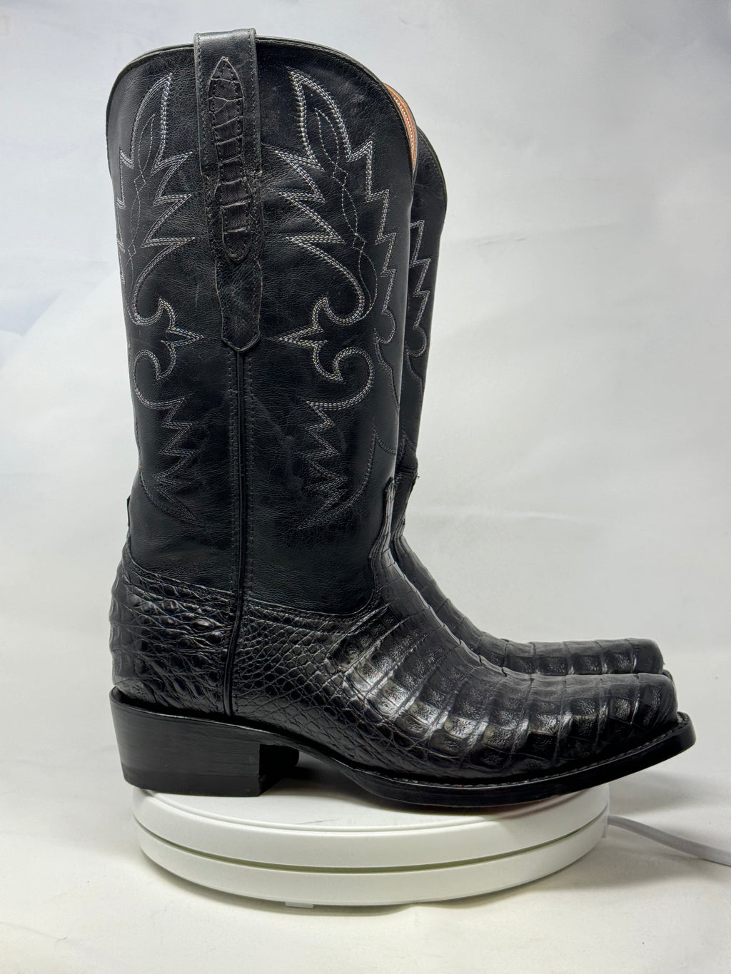 DJ2018 | Don Juan Boots Men's Caiman Belly Black Diamond Toe