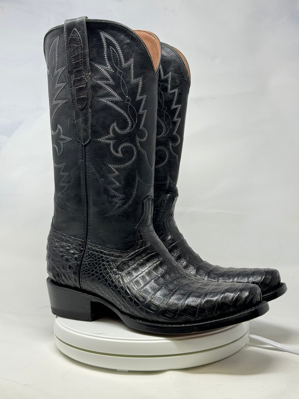 DJ2018 | Don Juan Boots Men's Caiman Belly Black Diamond Toe