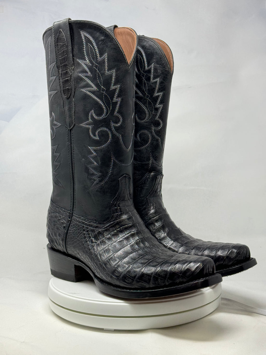 DJ2018 | Don Juan Boots Men's Caiman Belly Black Diamond Toe