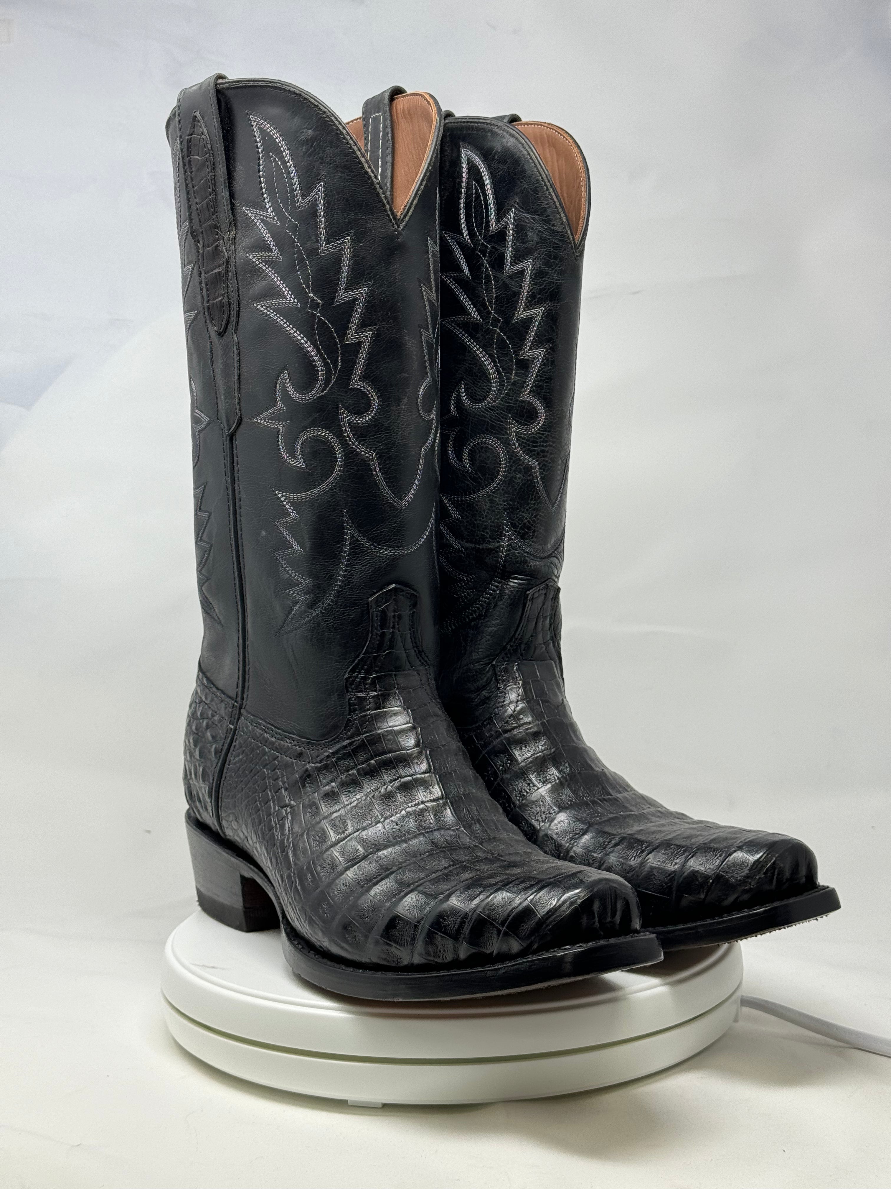 DJ2018 | Don Juan Boots Men's Caiman Belly Black Diamond Toe