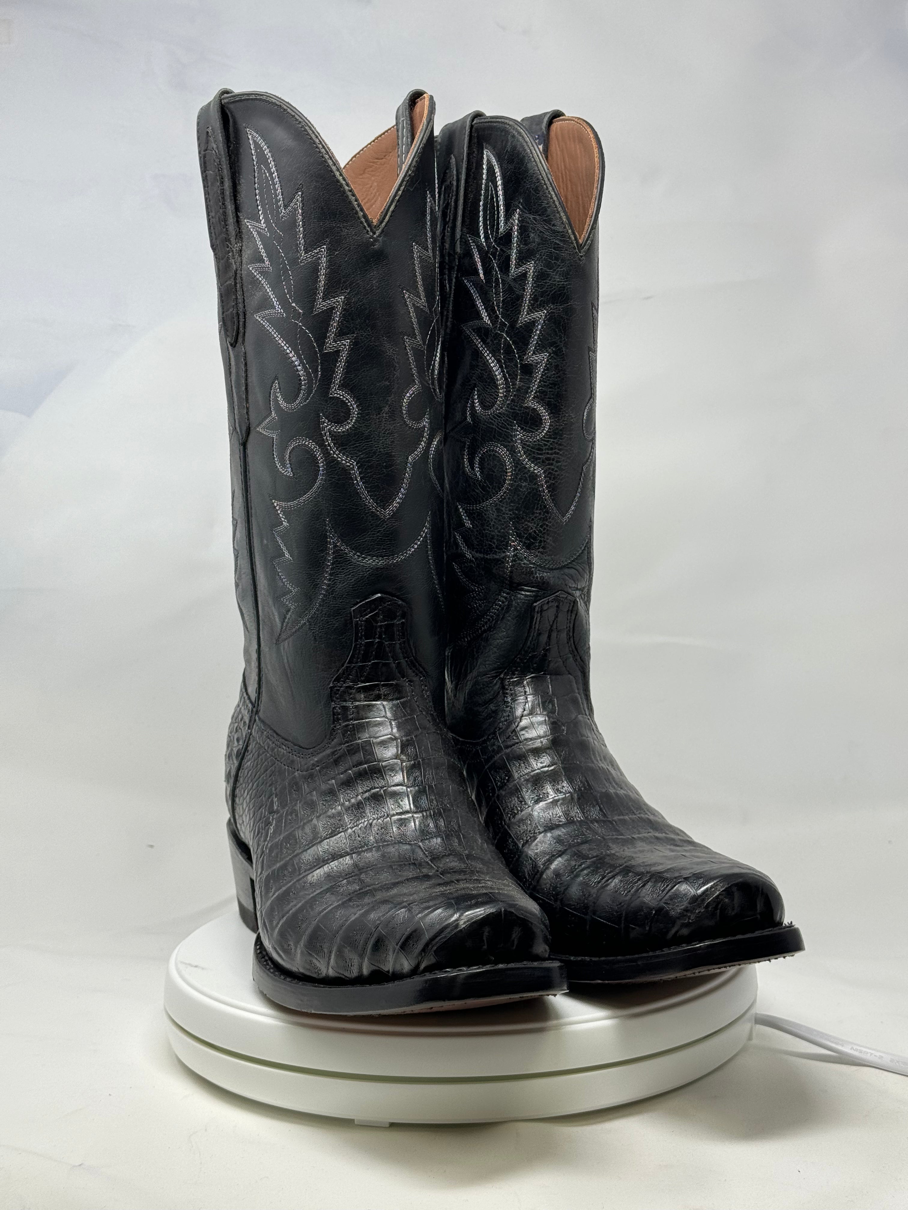 DJ2018 | Don Juan Boots Men's Caiman Belly Black Diamond Toe