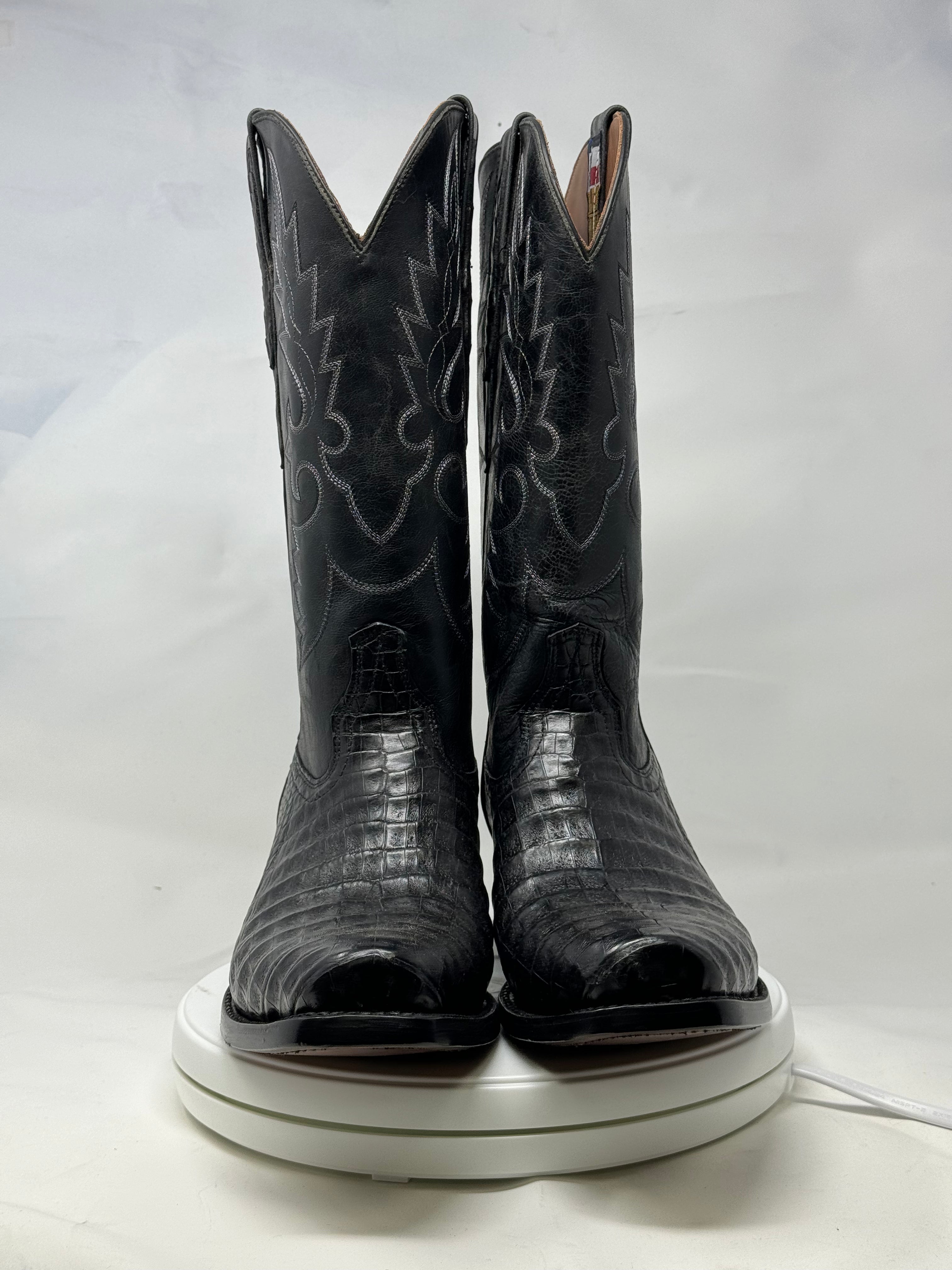 DJ2018 | Don Juan Boots Men's Caiman Belly Black Diamond Toe