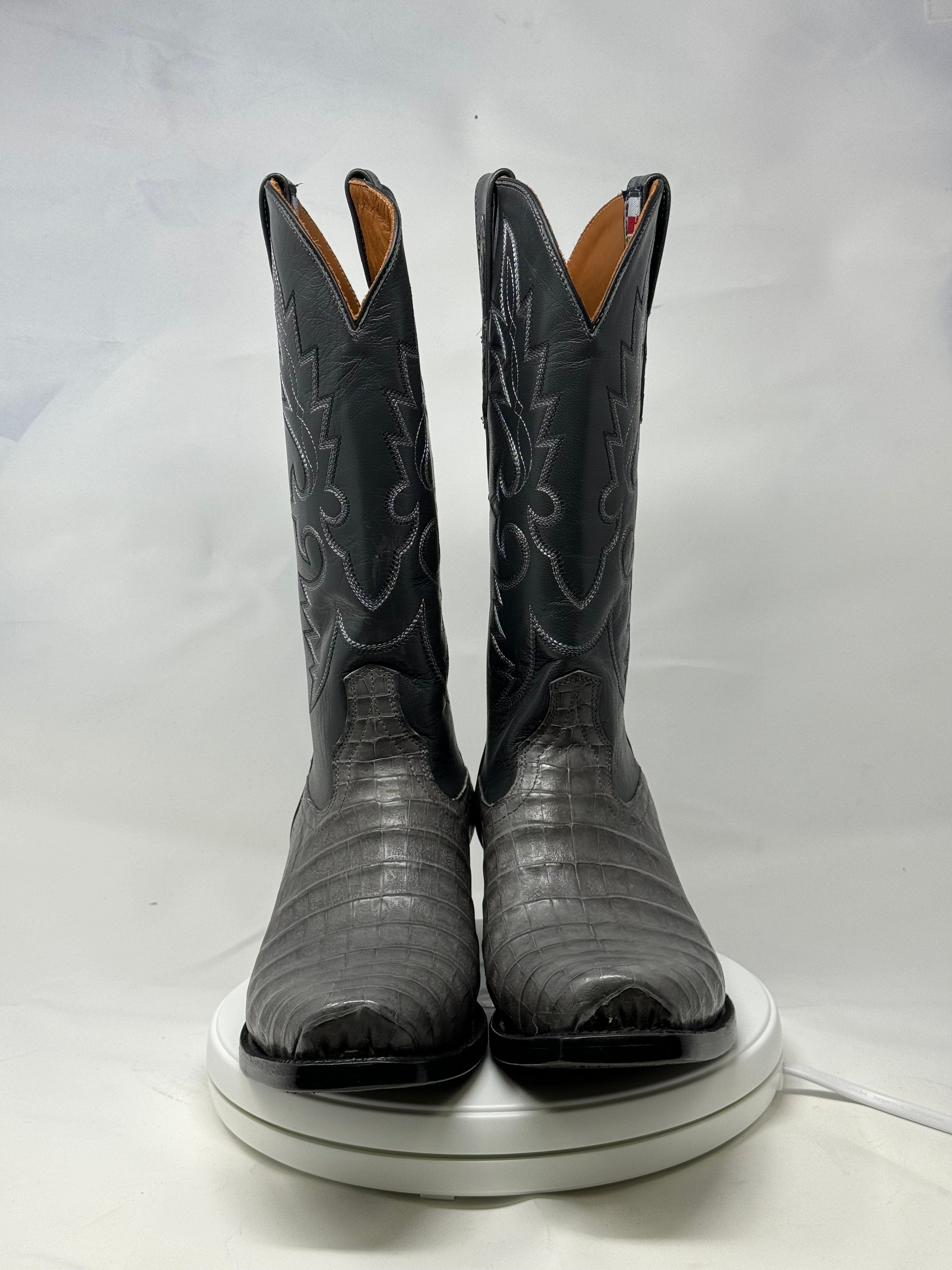DJ2064 | Don Juan Boots Men's Caiman Belly Dark Grey Diamond