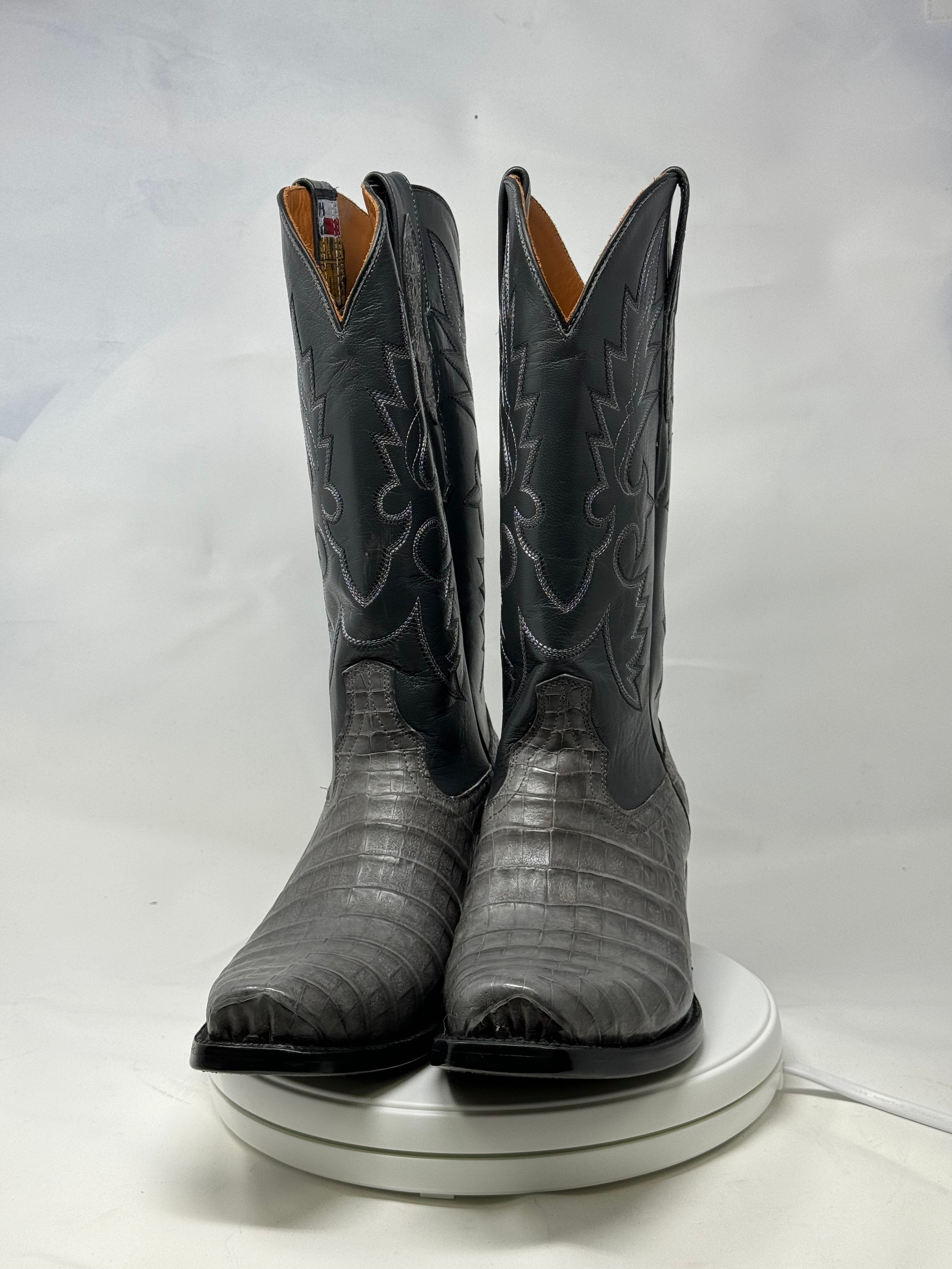 DJ2064 | Don Juan Boots Men's Caiman Belly Dark Grey Diamond