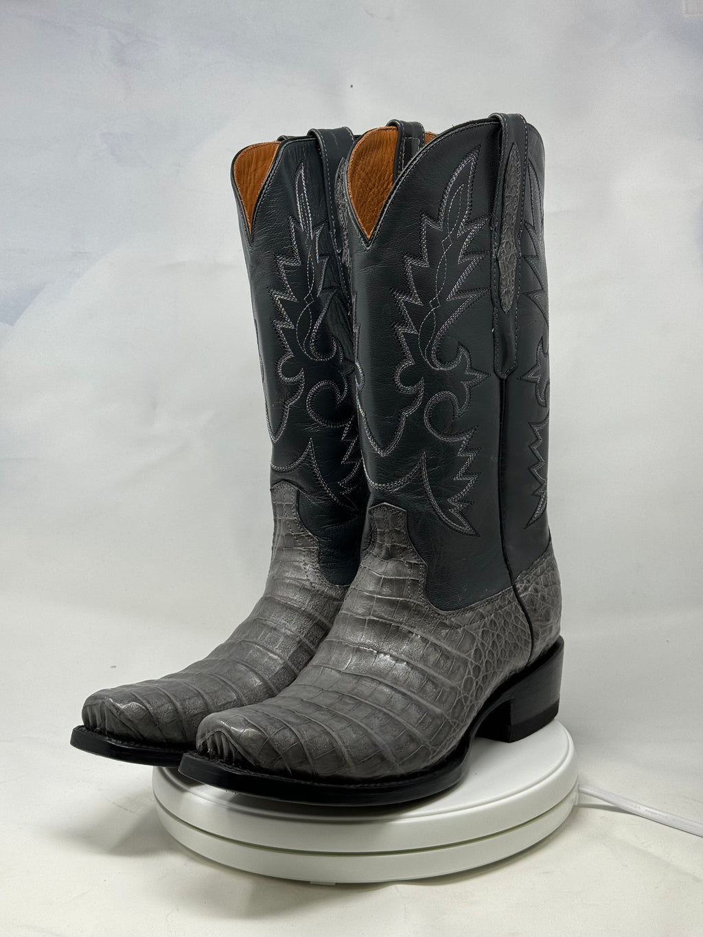 DJ2064 | Don Juan Boots Men's Caiman Belly Dark Grey Diamond