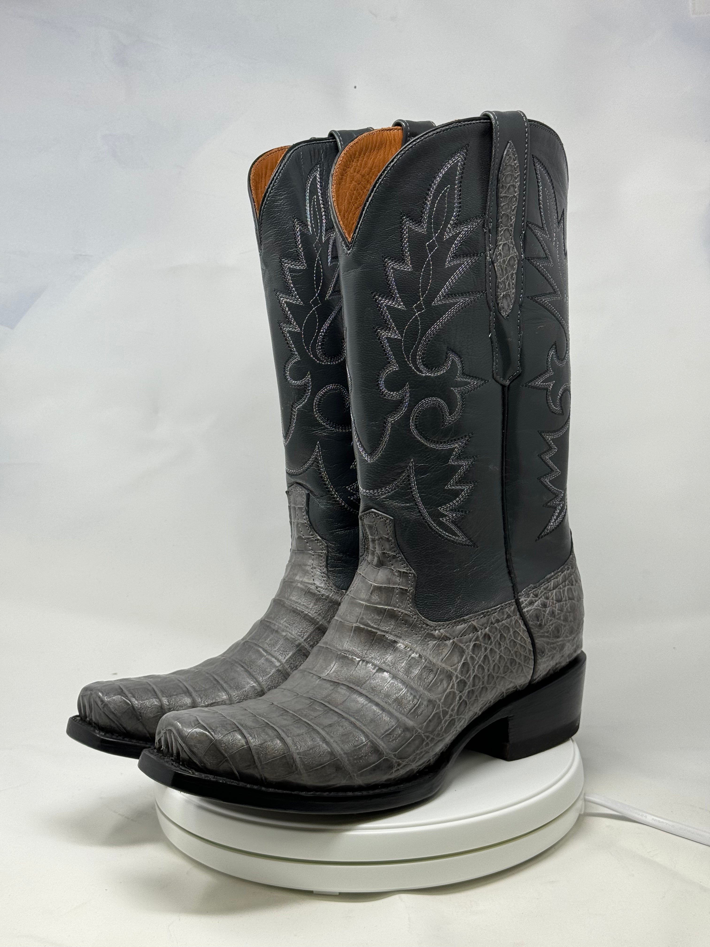 DJ2064 | Don Juan Boots Men's Caiman Belly Dark Grey Diamond