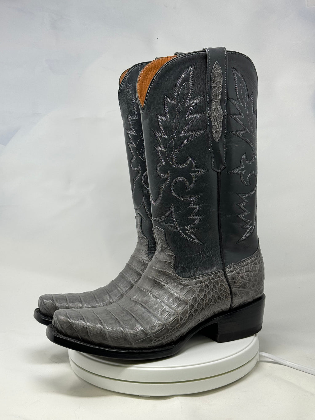 DJ2064 | Don Juan Boots Men's Caiman Belly Dark Grey Diamond