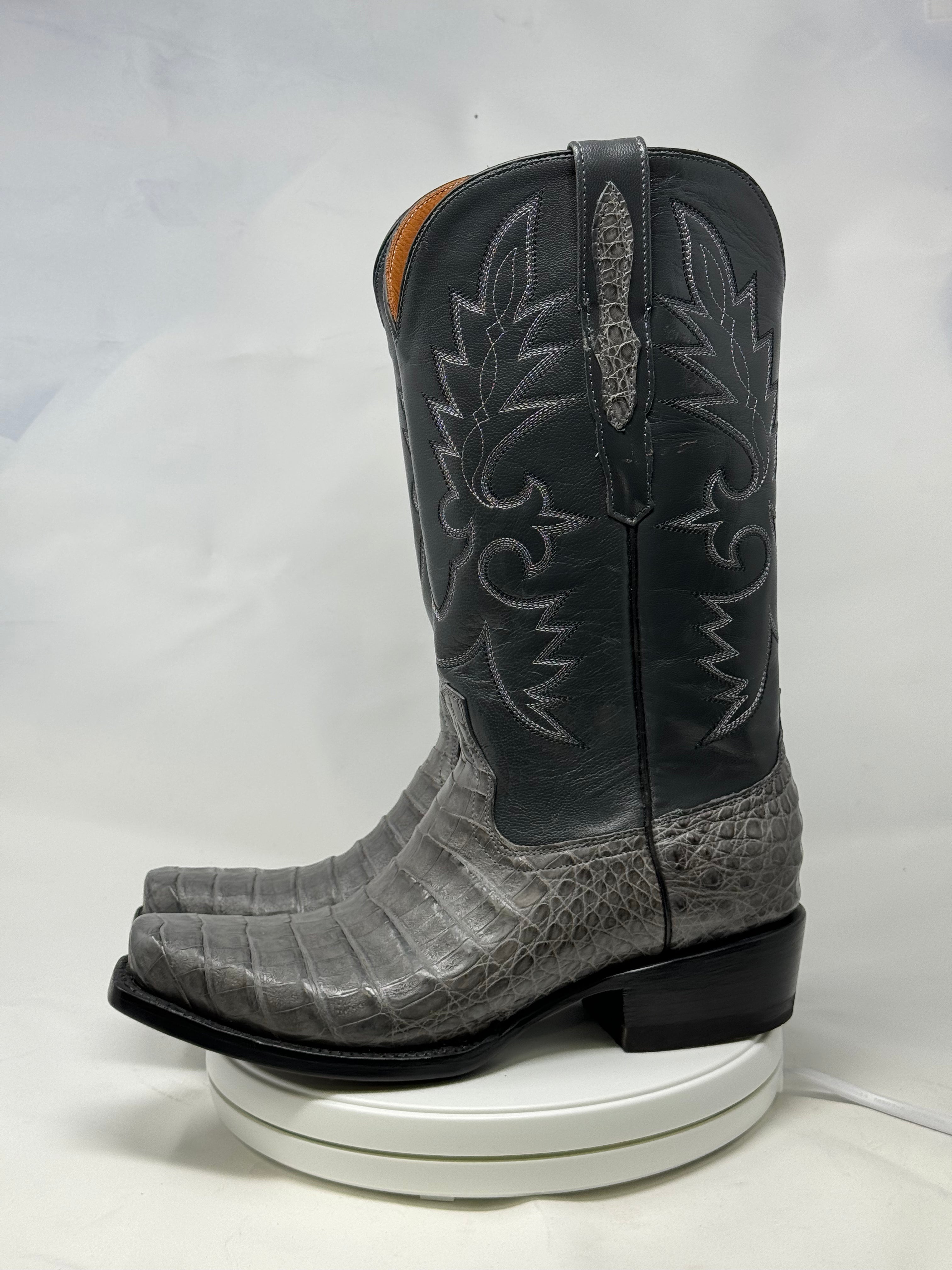 DJ2064 | Don Juan Boots Men's Caiman Belly Dark Grey Diamond