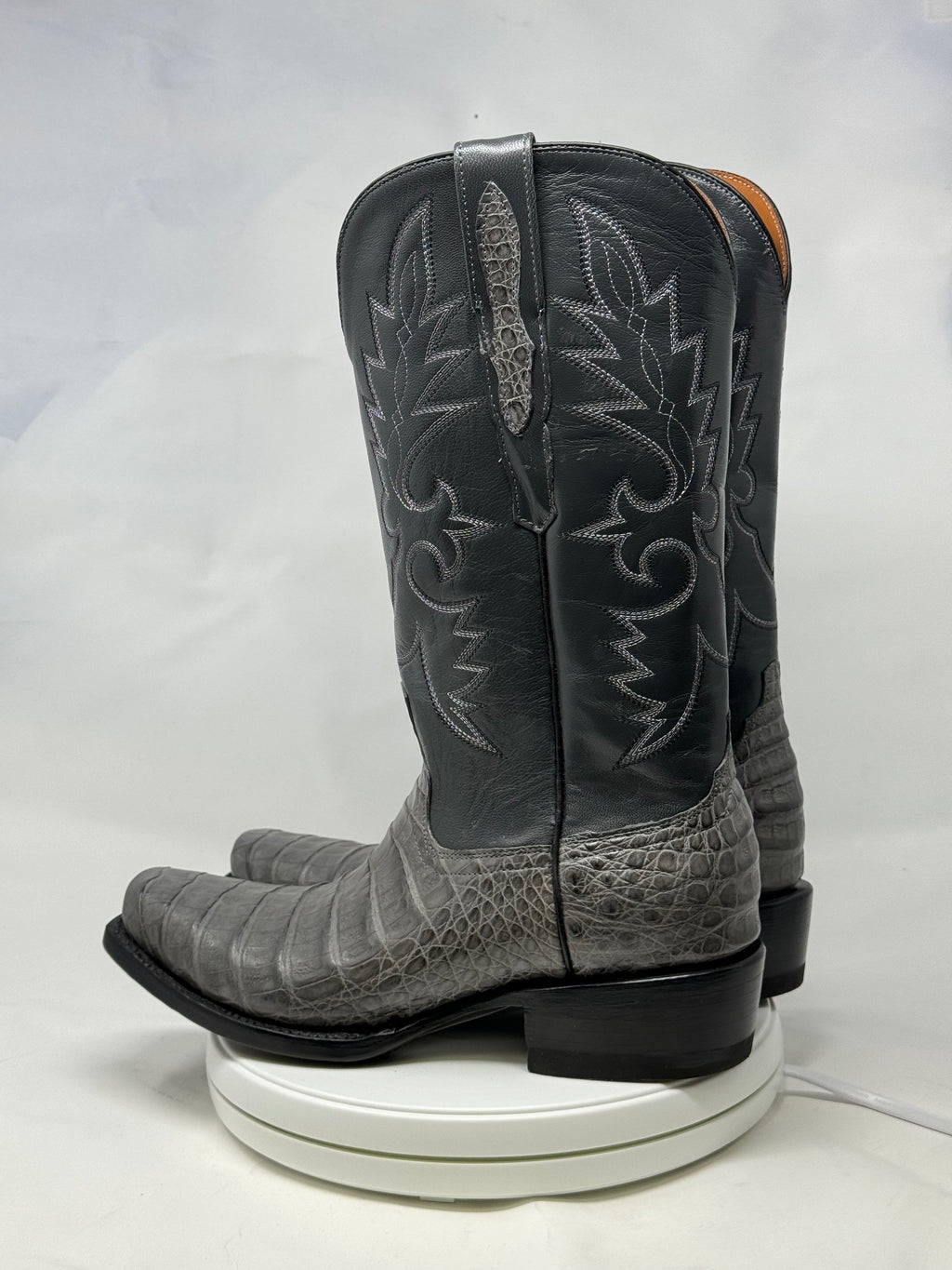 DJ2064 | Don Juan Boots Men's Caiman Belly Dark Grey Diamond