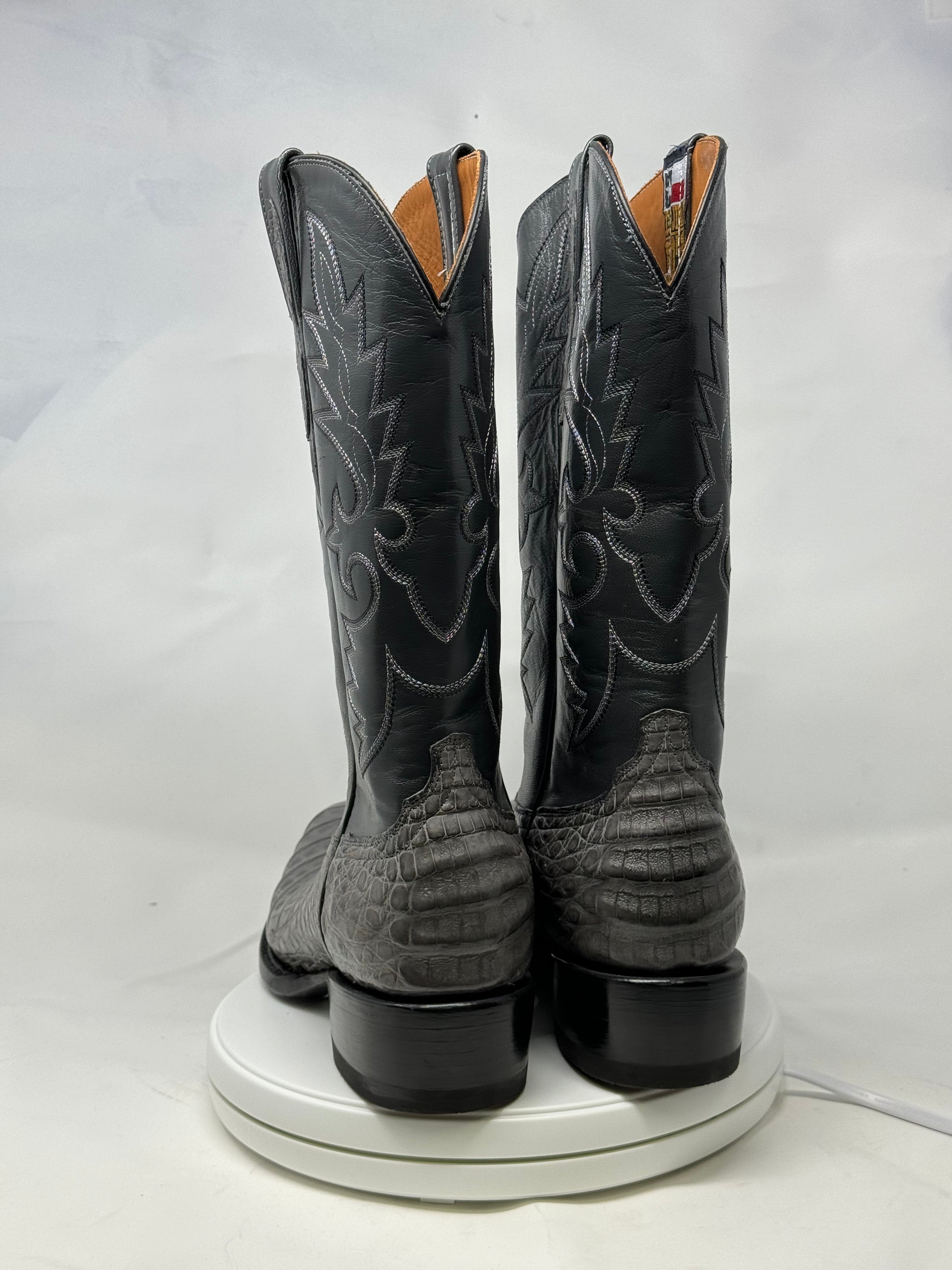 DJ2064 | Don Juan Boots Men's Caiman Belly Dark Grey Diamond