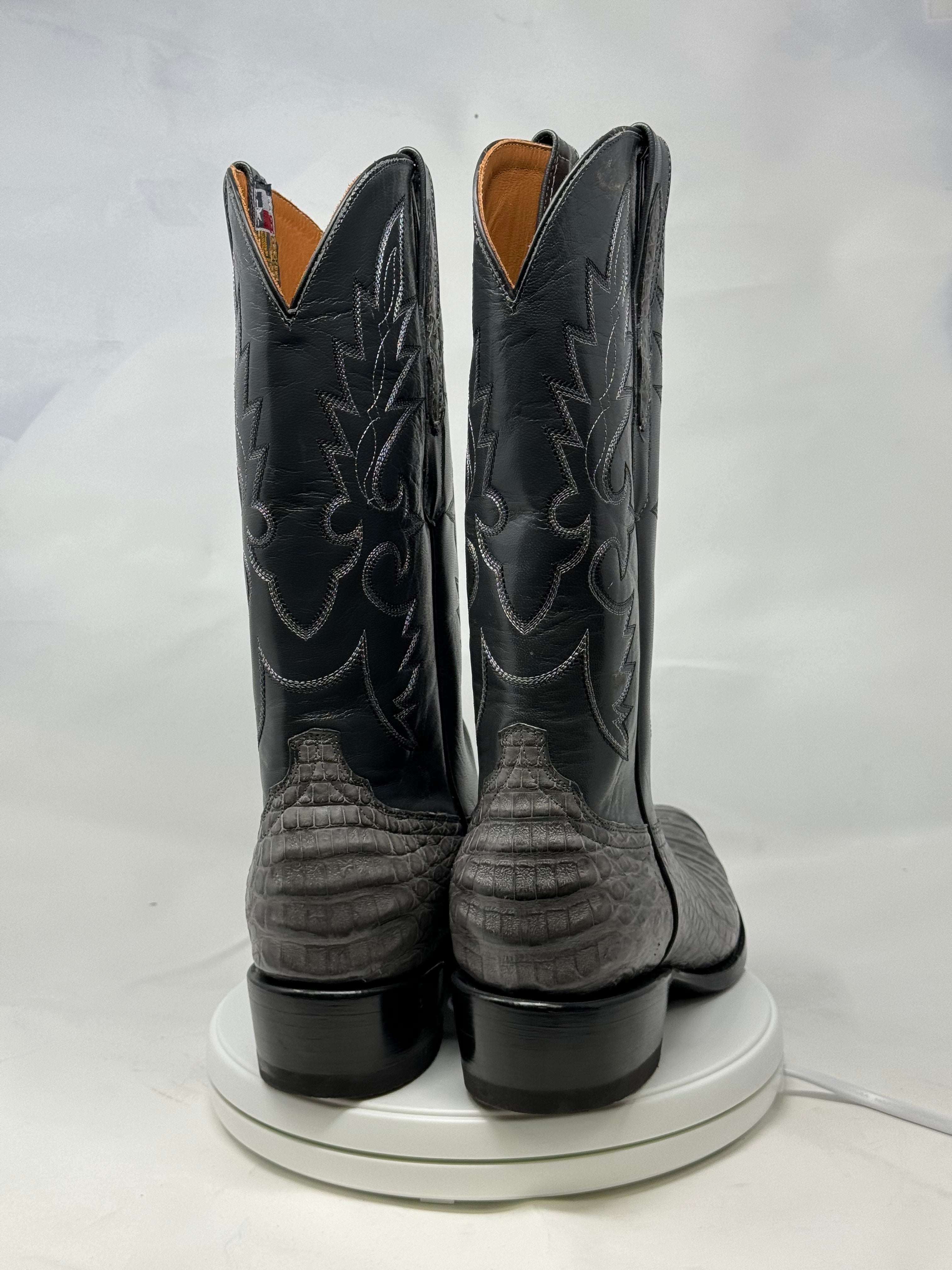 DJ2064 | Don Juan Boots Men's Caiman Belly Dark Grey Diamond