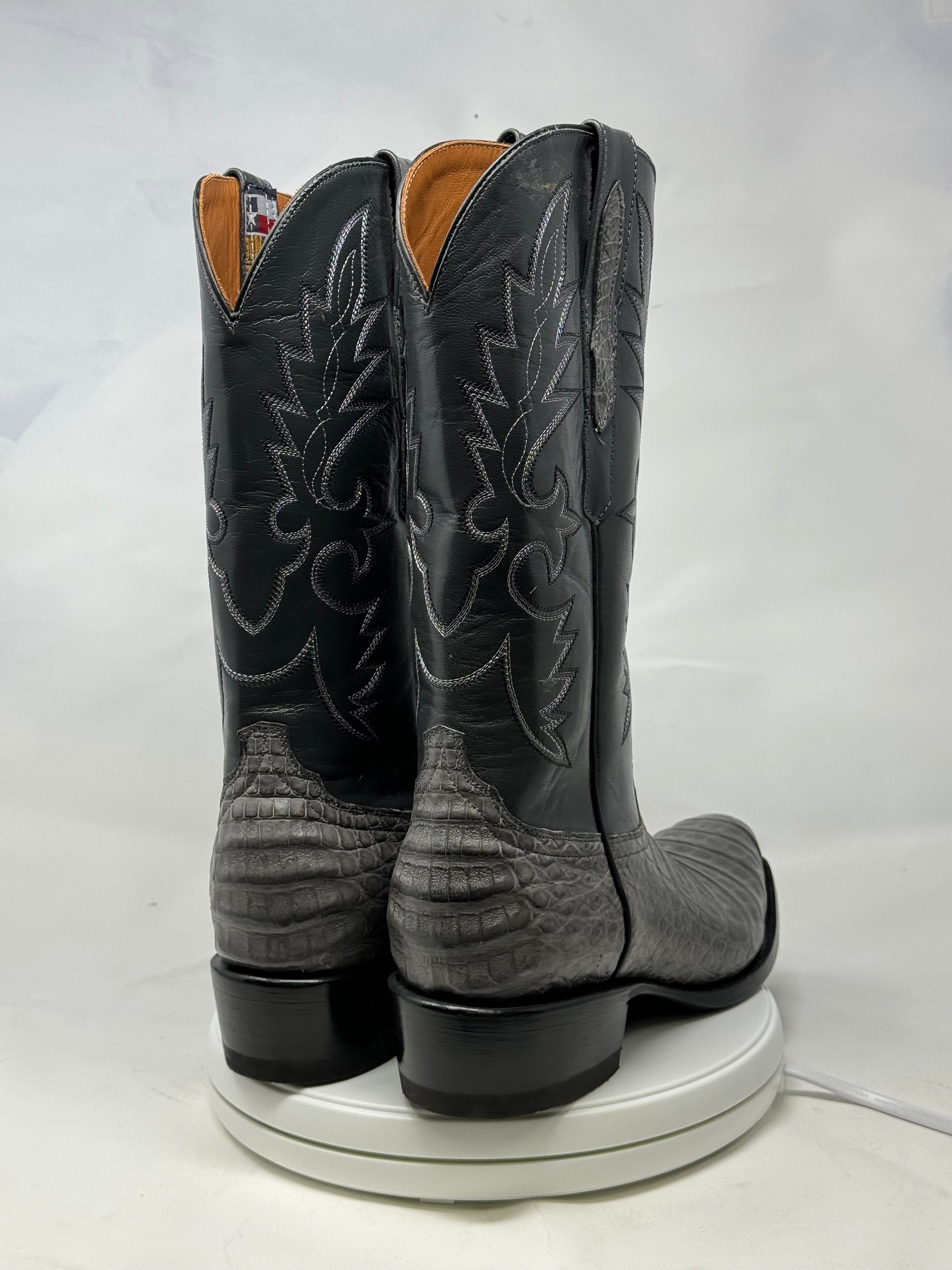 DJ2064 | Don Juan Boots Men's Caiman Belly Dark Grey Diamond