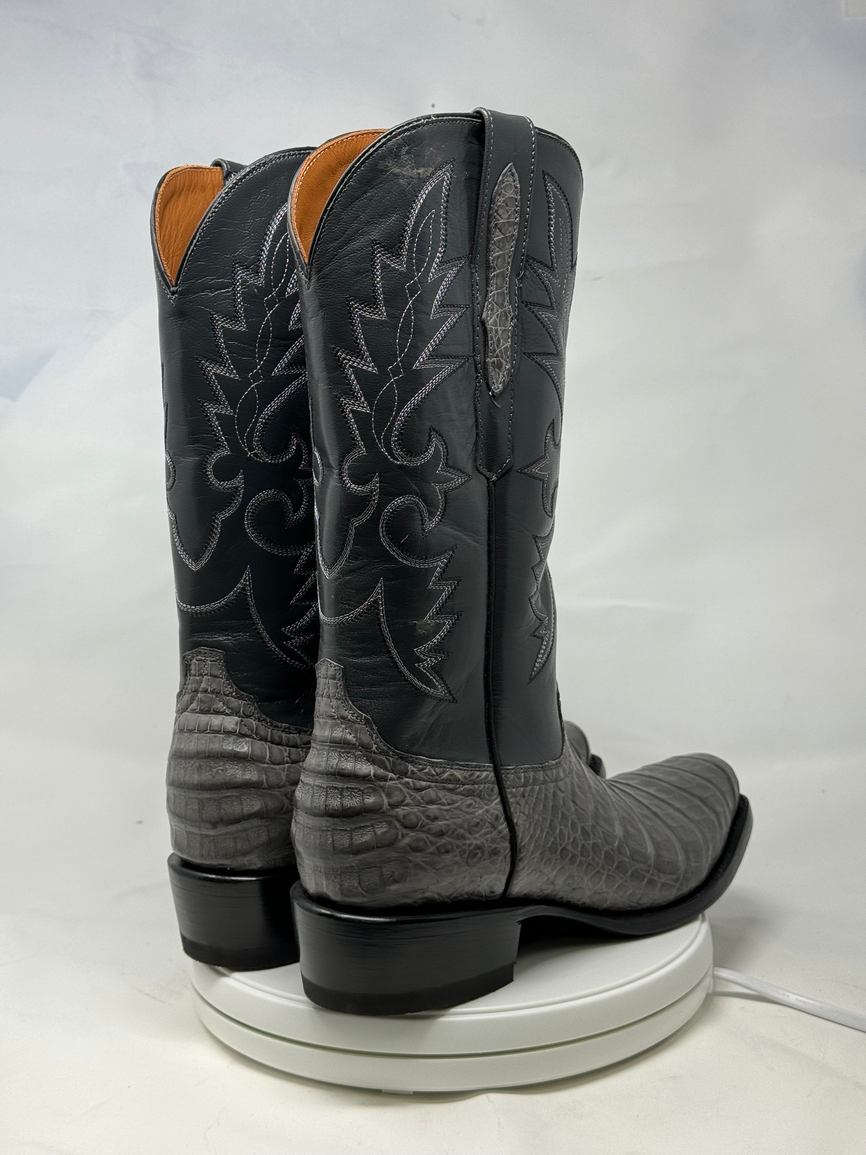 DJ2064 | Don Juan Boots Men's Caiman Belly Dark Grey Diamond