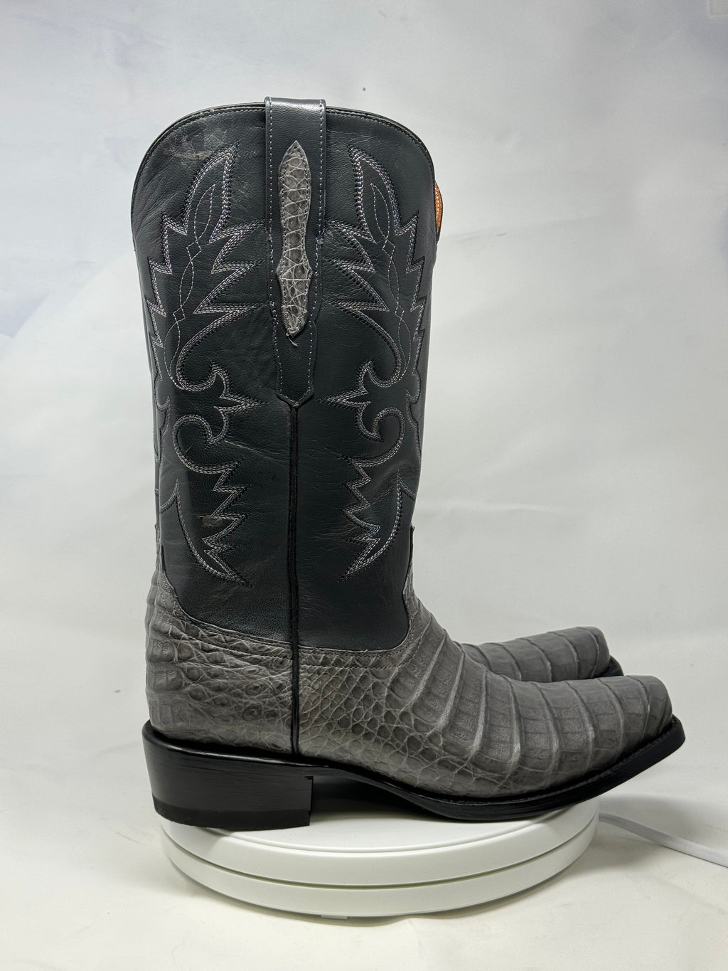 DJ2064 | Don Juan Boots Men's Caiman Belly Dark Grey Diamond