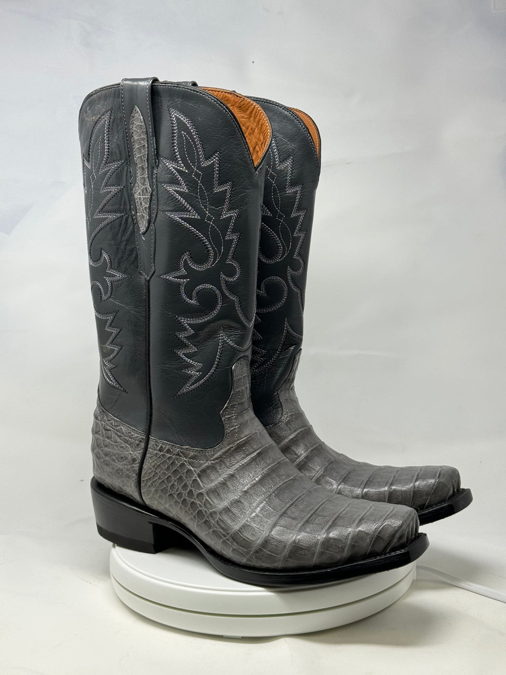 DJ2064 | Don Juan Boots Men's Caiman Belly Dark Grey Diamond