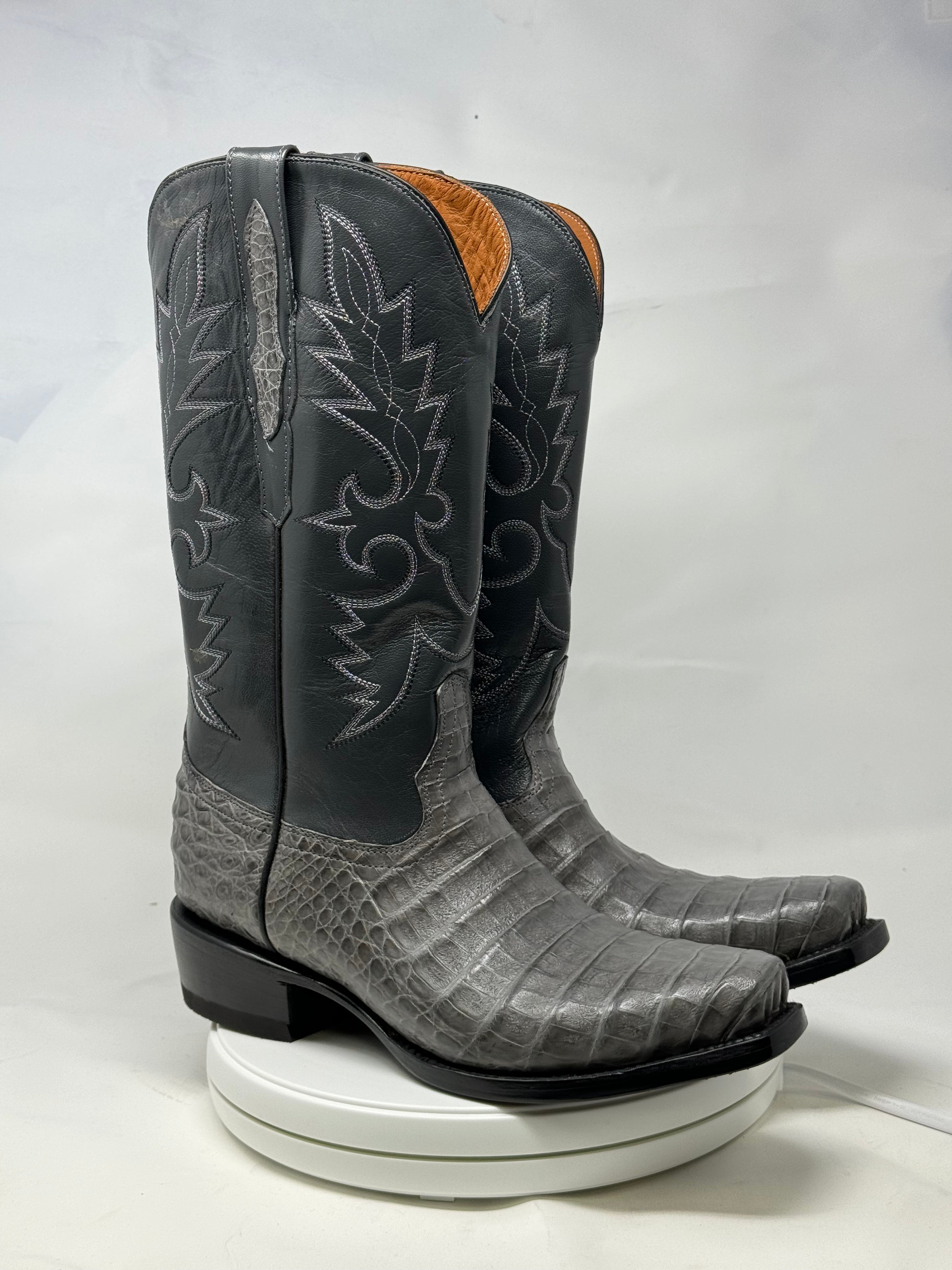 DJ2064 | Don Juan Boots Men's Caiman Belly Dark Grey Diamond