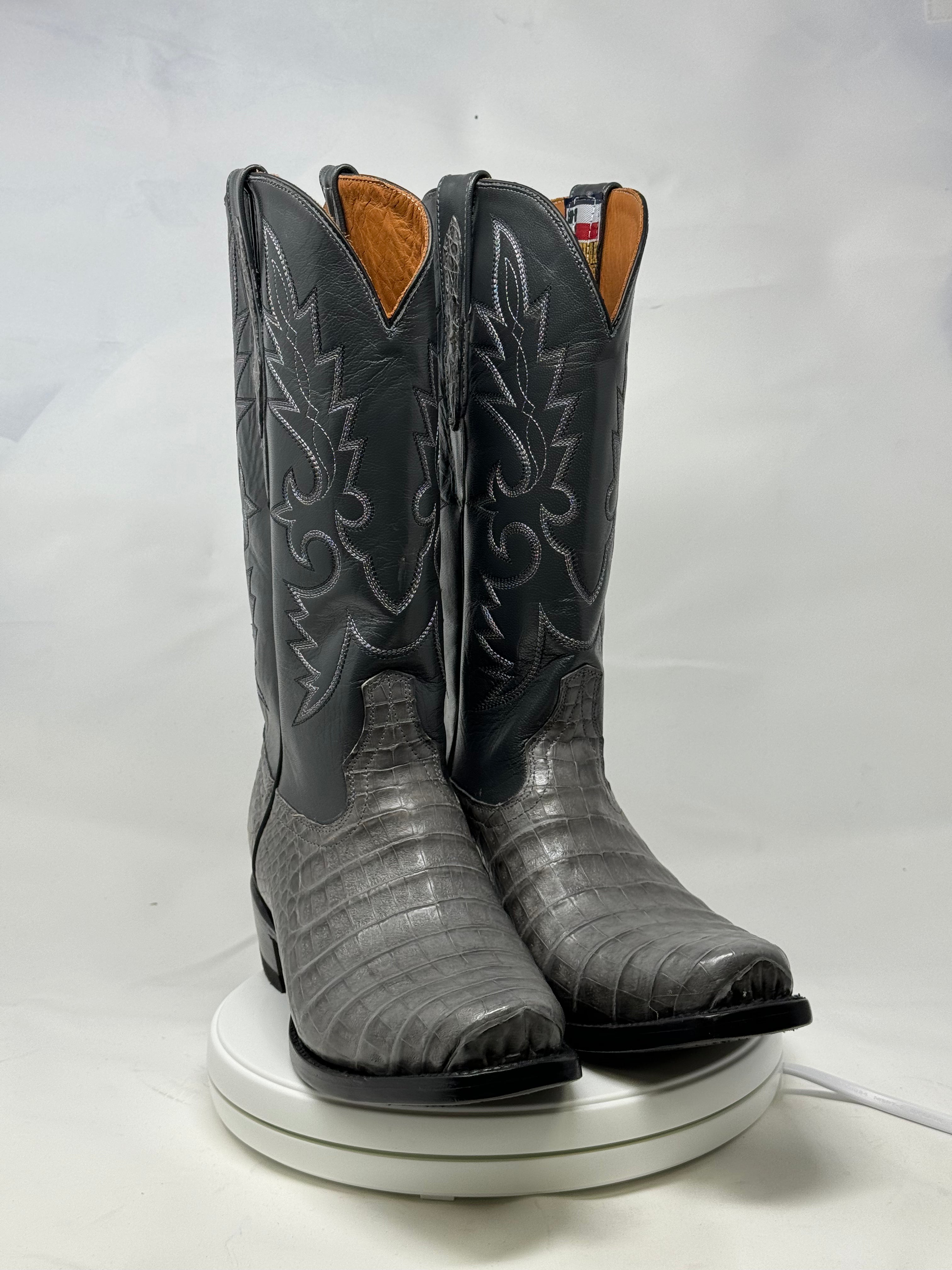 DJ2064 | Don Juan Boots Men's Caiman Belly Dark Grey Diamond