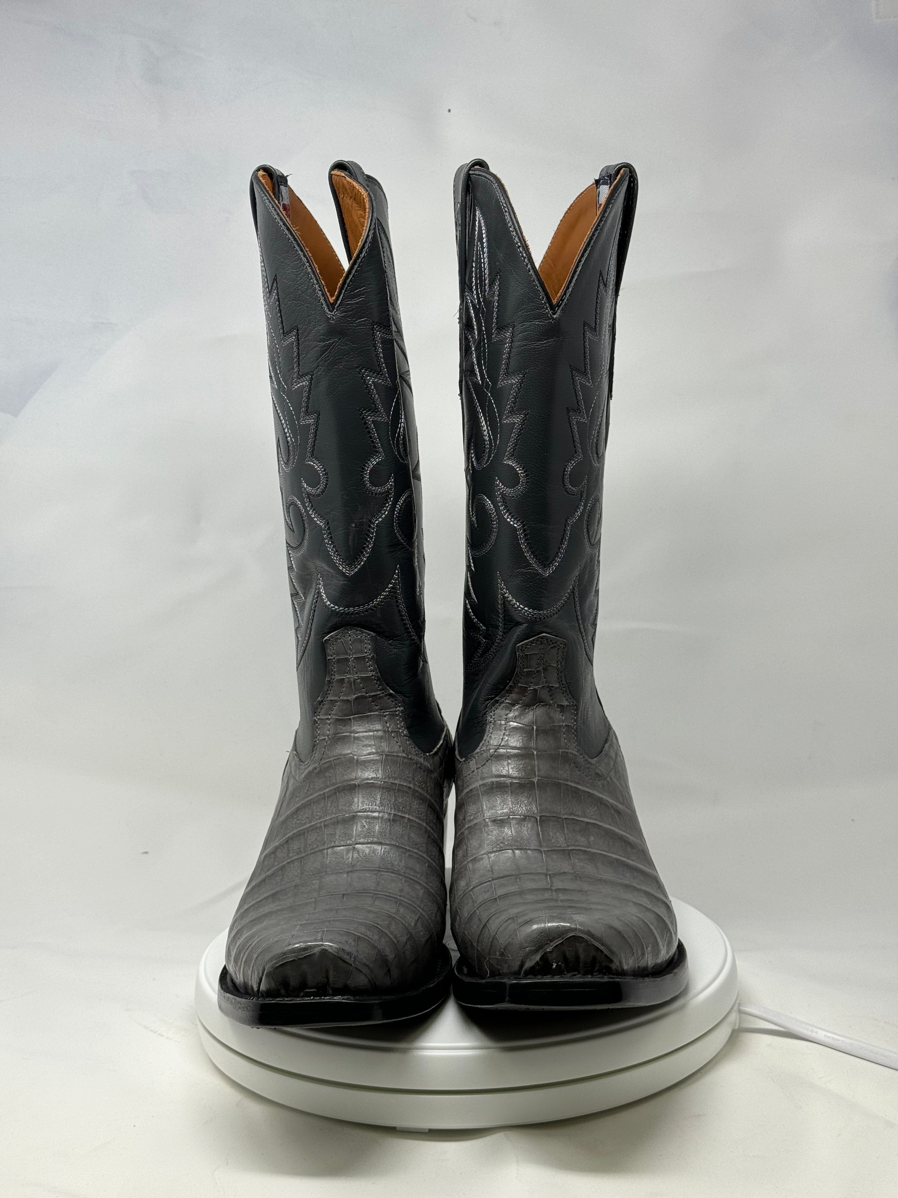 DJ2064 | Don Juan Boots Men's Caiman Belly Dark Grey Diamond