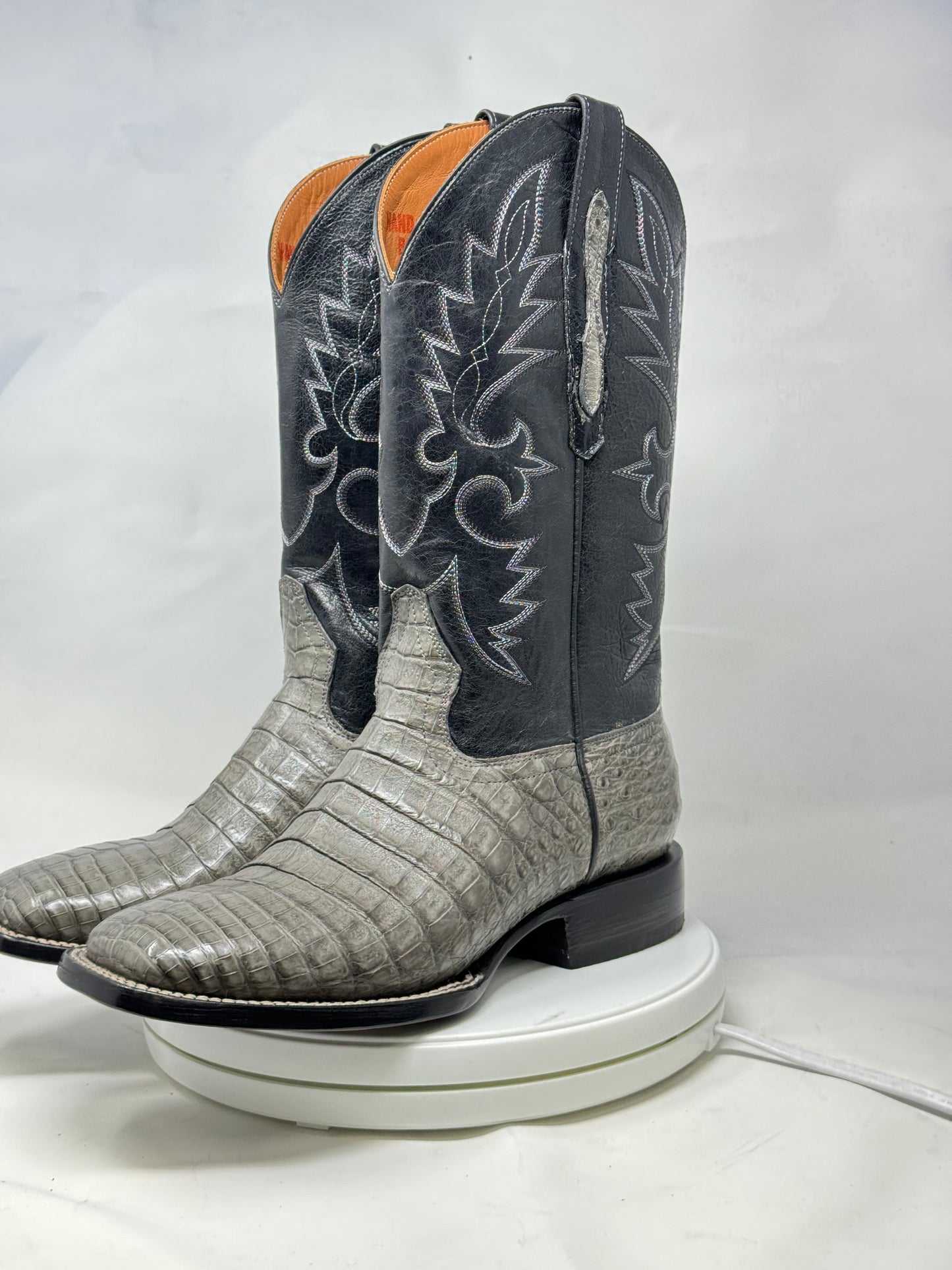 DJ2041 | Don Juan Boots Men's Caiman Belly Dark Grey H Toe