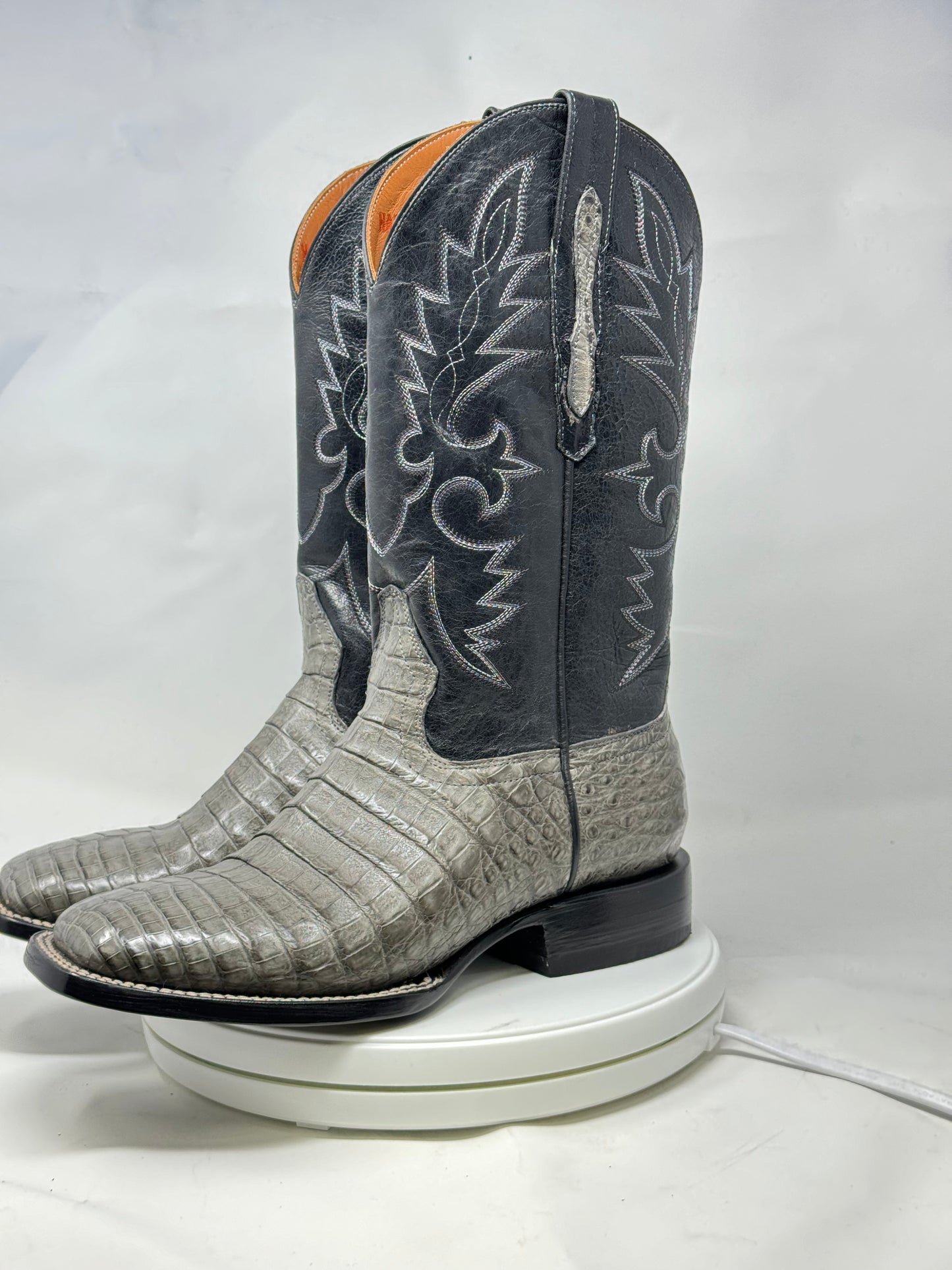 DJ2041 | Don Juan Boots Men's Caiman Belly Dark Grey H Toe