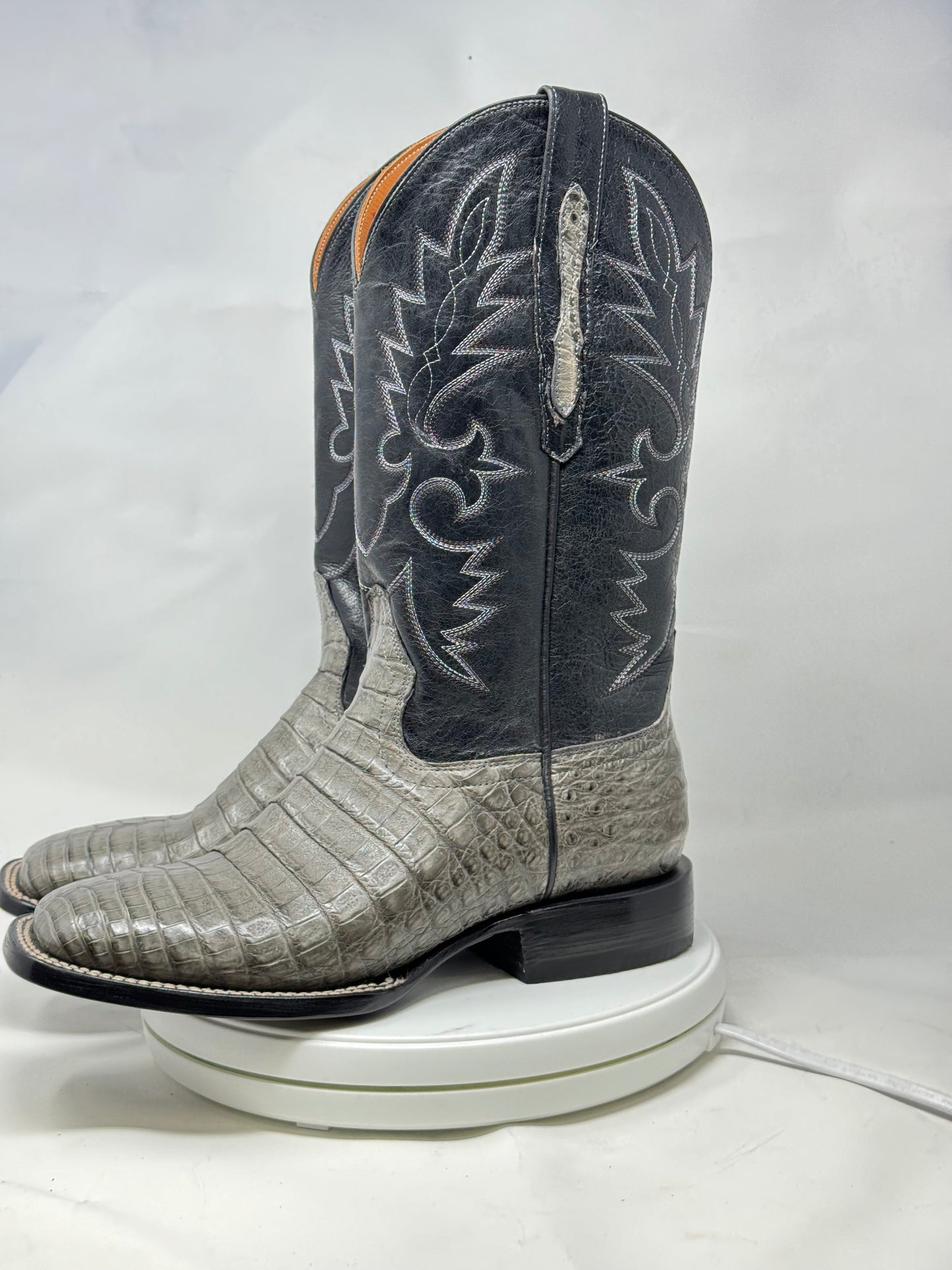 DJ2041 | Don Juan Boots Men's Caiman Belly Dark Grey H Toe