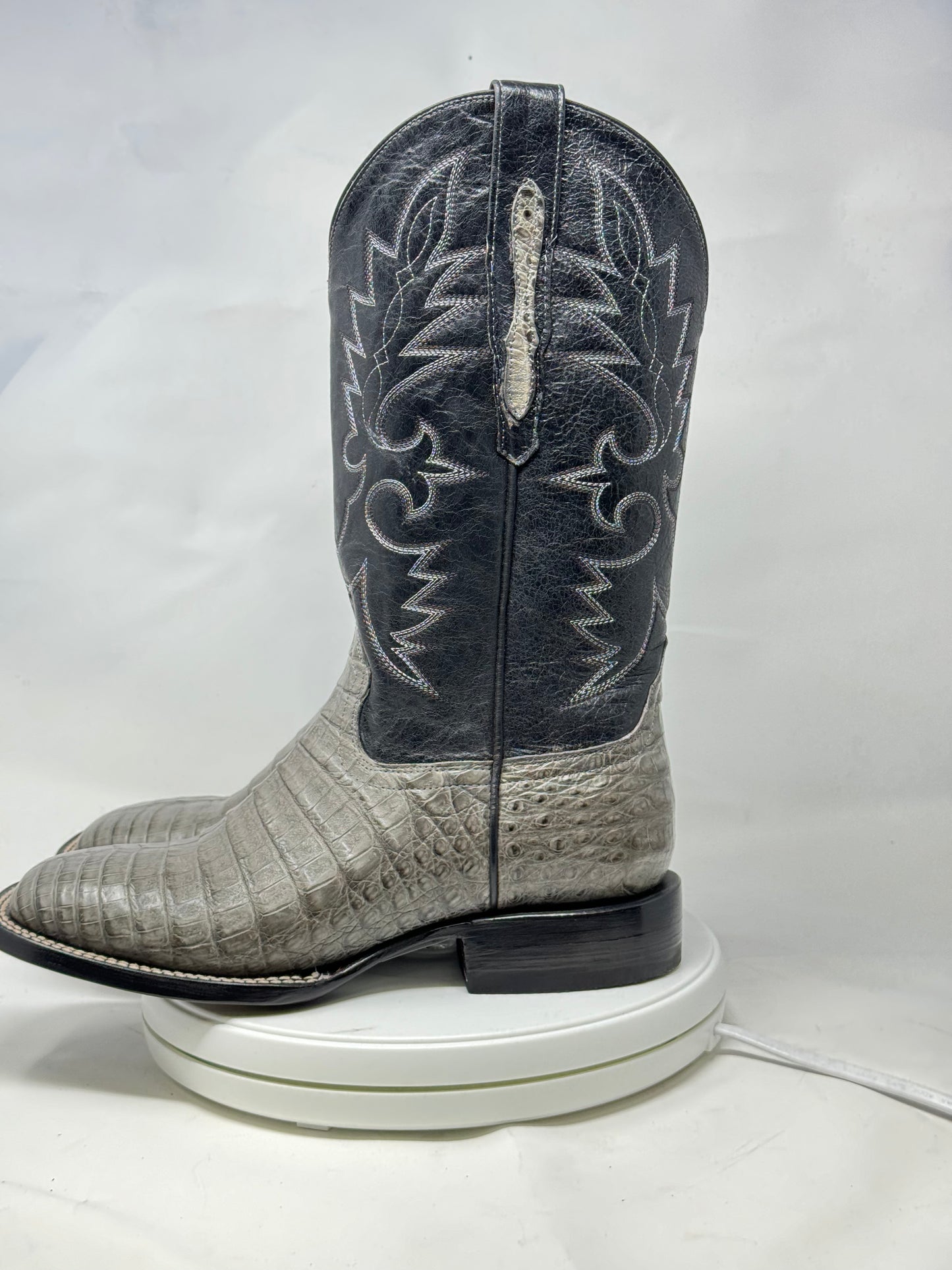 DJ2041 | Don Juan Boots Men's Caiman Belly Dark Grey H Toe