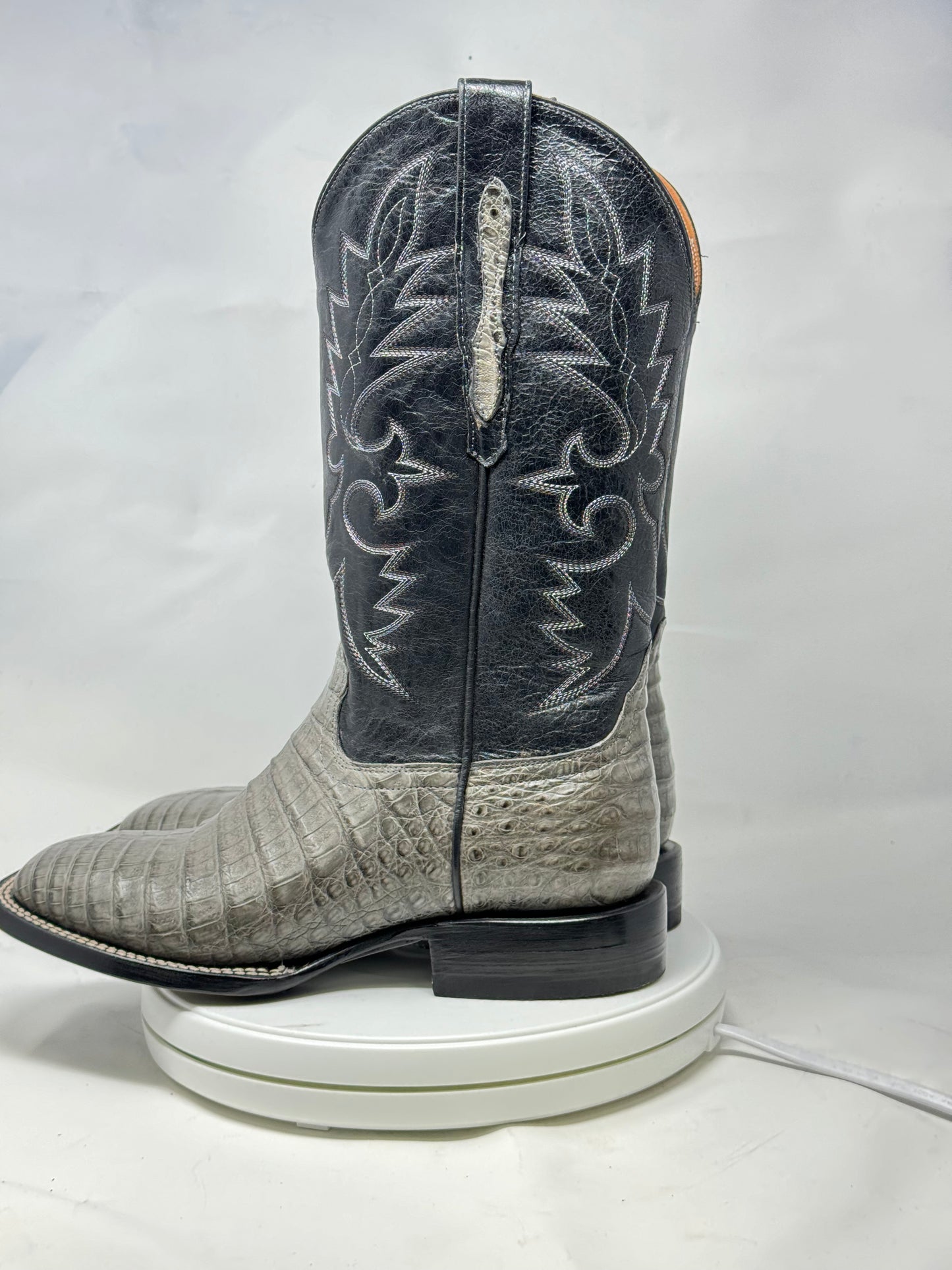 DJ2041 | Don Juan Boots Men's Caiman Belly Dark Grey H Toe