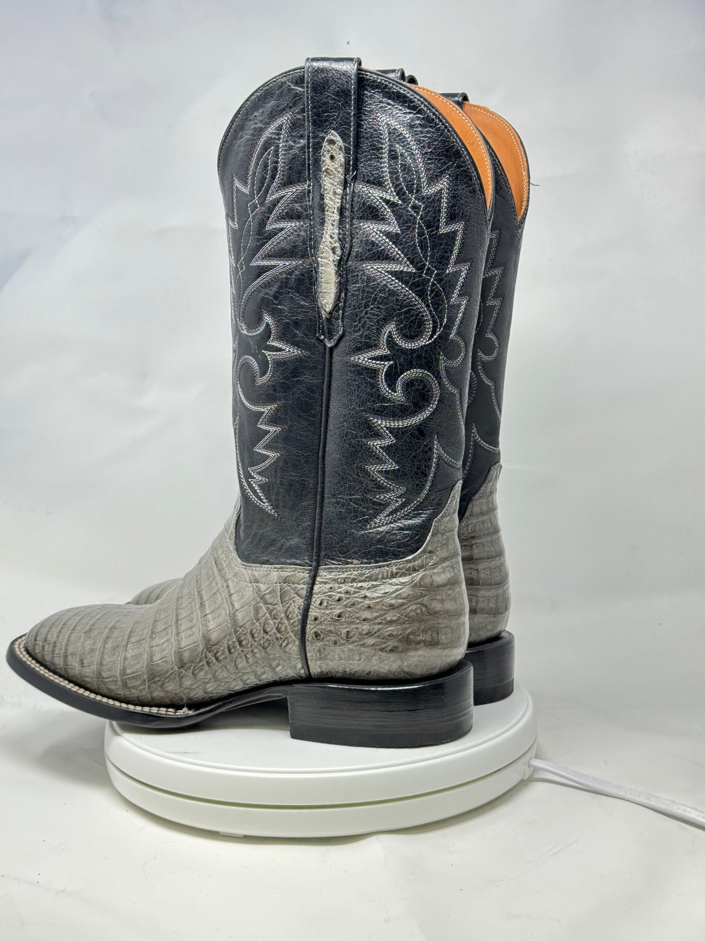 DJ2041 | Don Juan Boots Men's Caiman Belly Dark Grey H Toe