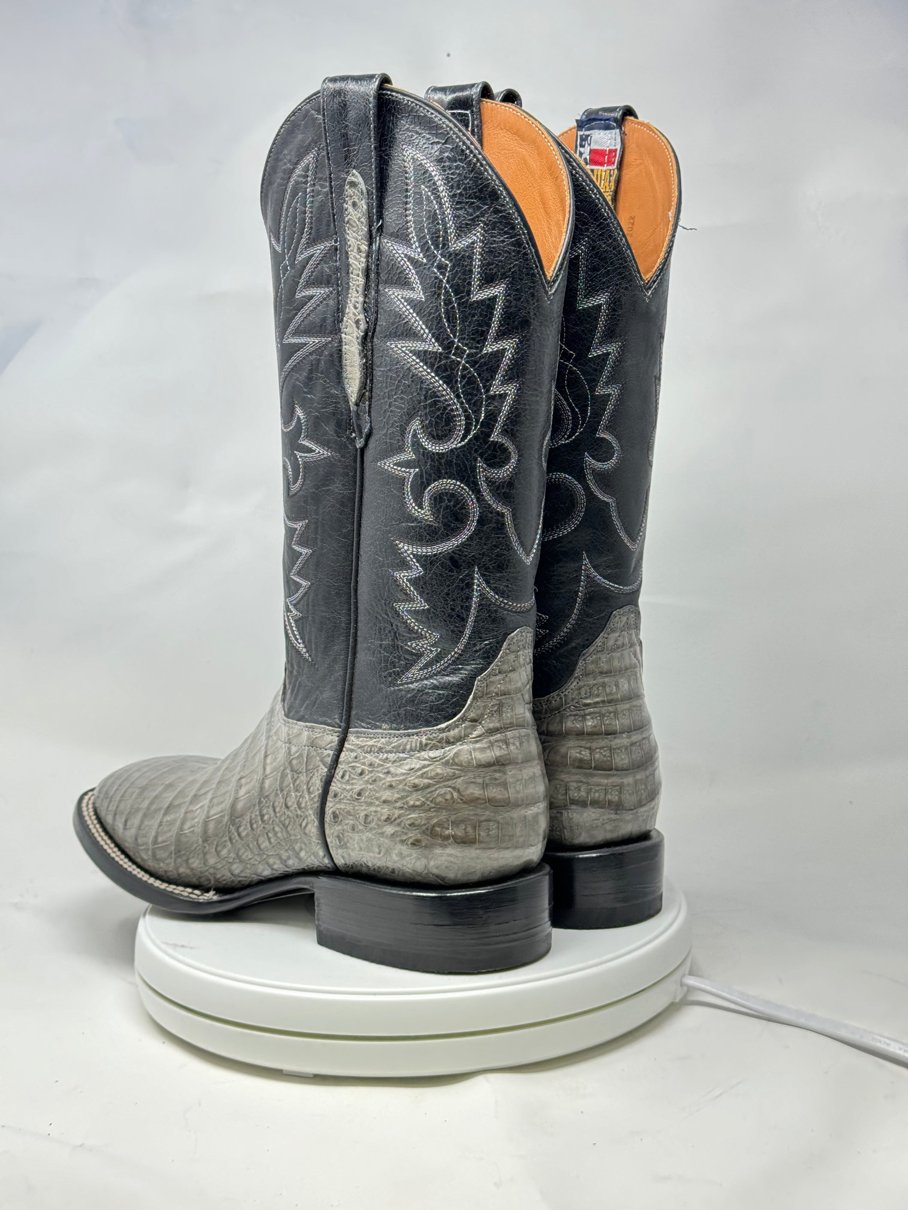DJ2041 | Don Juan Boots Men's Caiman Belly Dark Grey H Toe