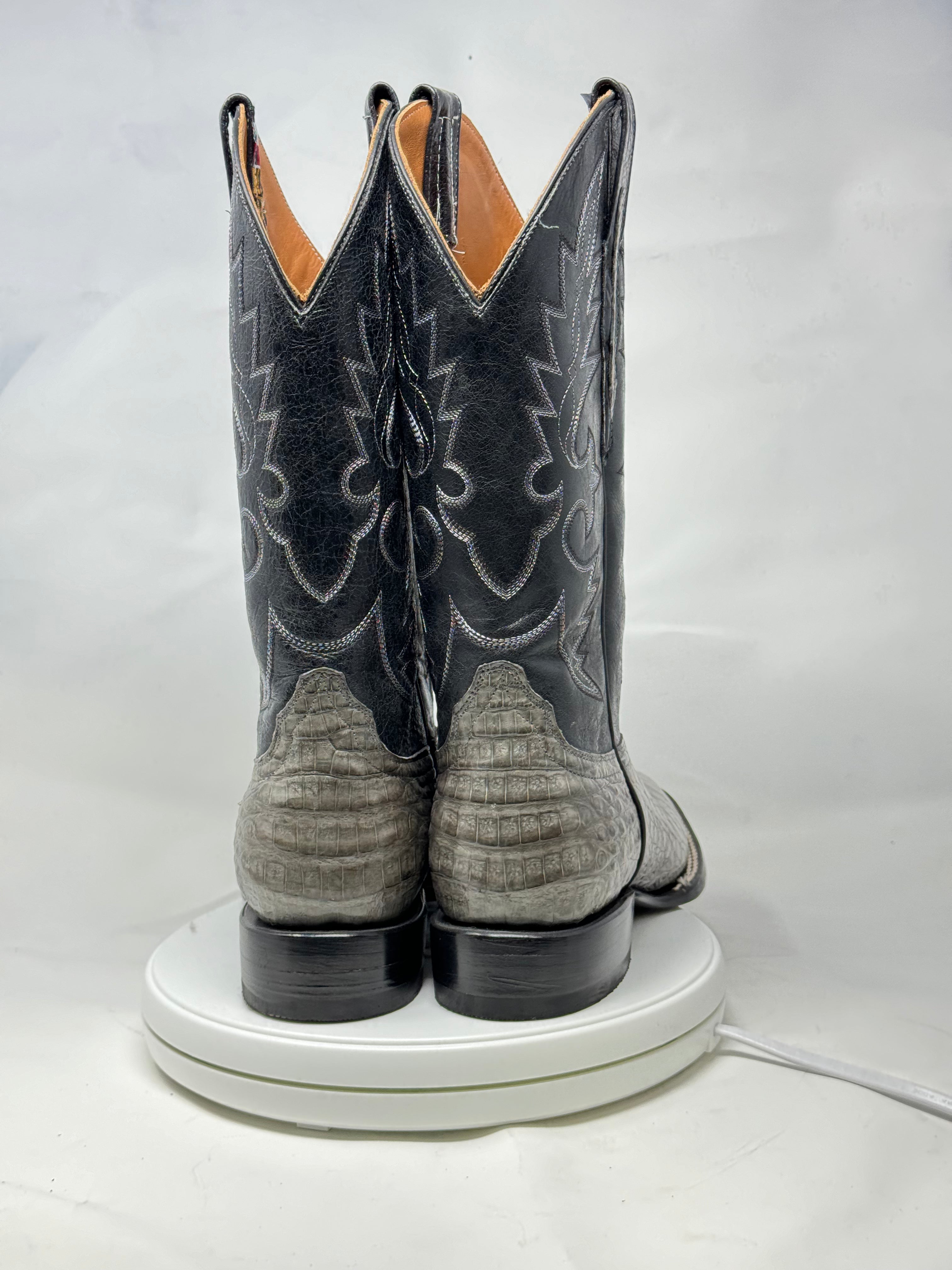 DJ2041 | Don Juan Boots Men's Caiman Belly Dark Grey H Toe
