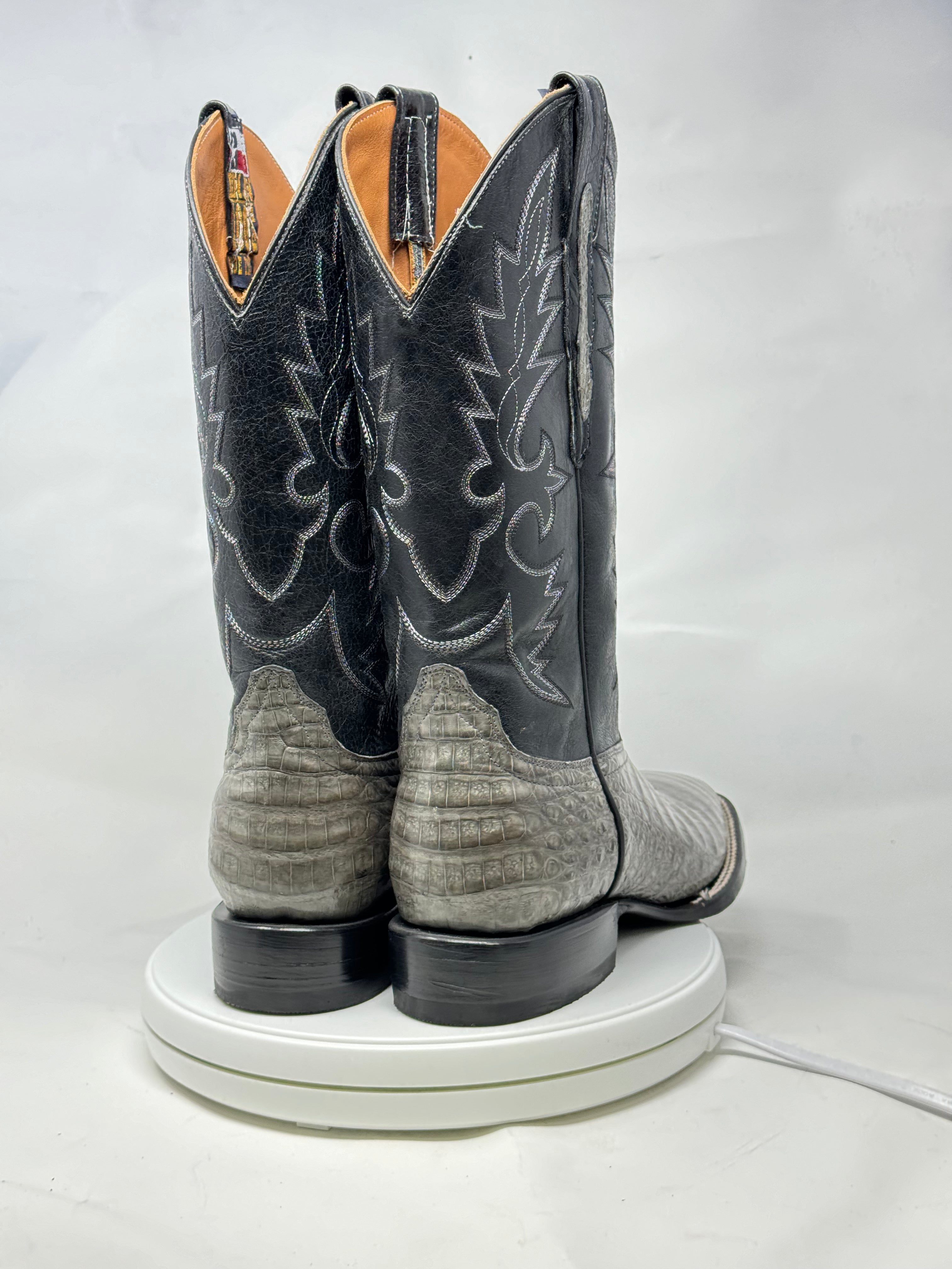 DJ2041 | Don Juan Boots Men's Caiman Belly Dark Grey H Toe