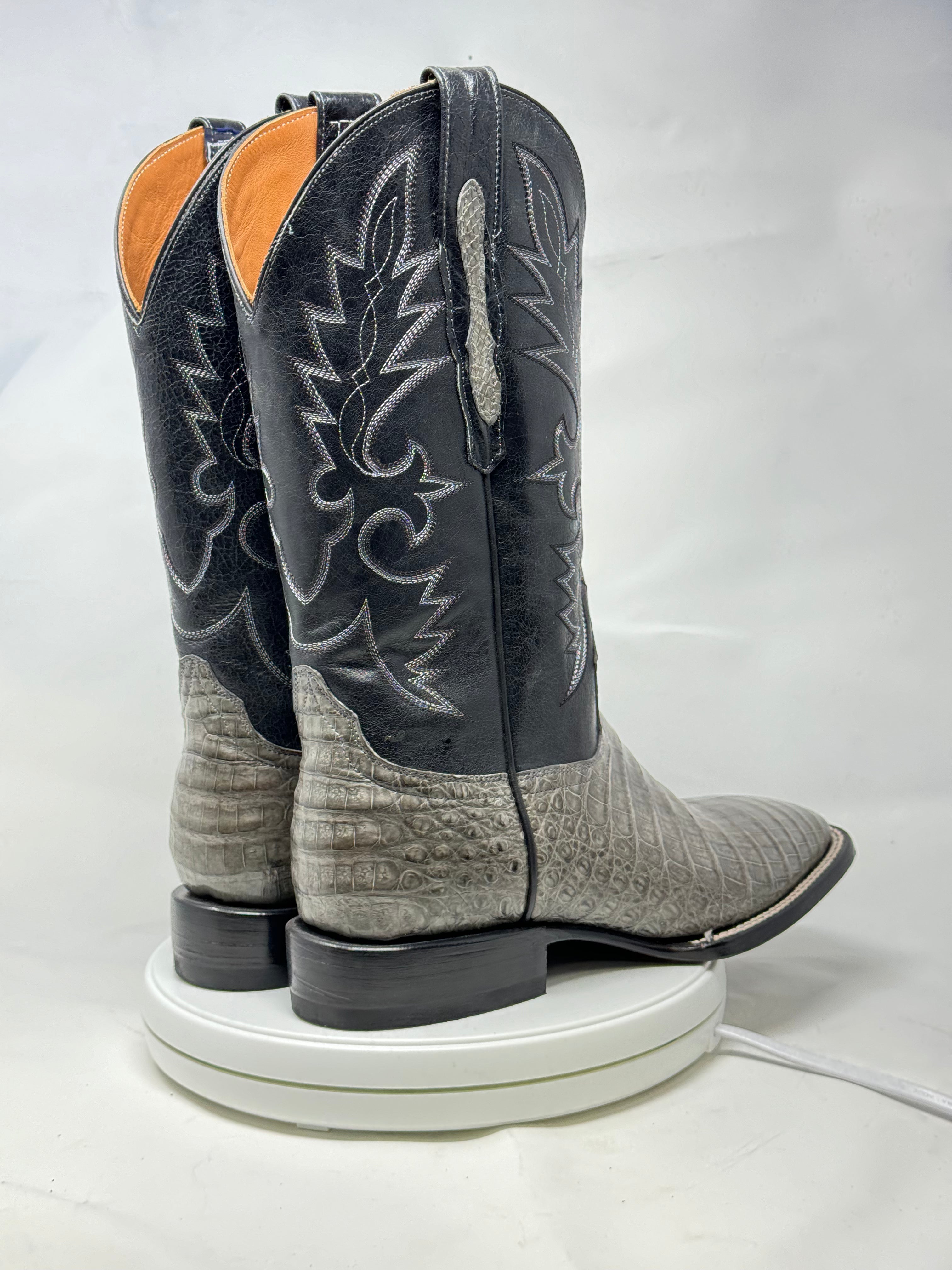 DJ2041 | Don Juan Boots Men's Caiman Belly Dark Grey H Toe