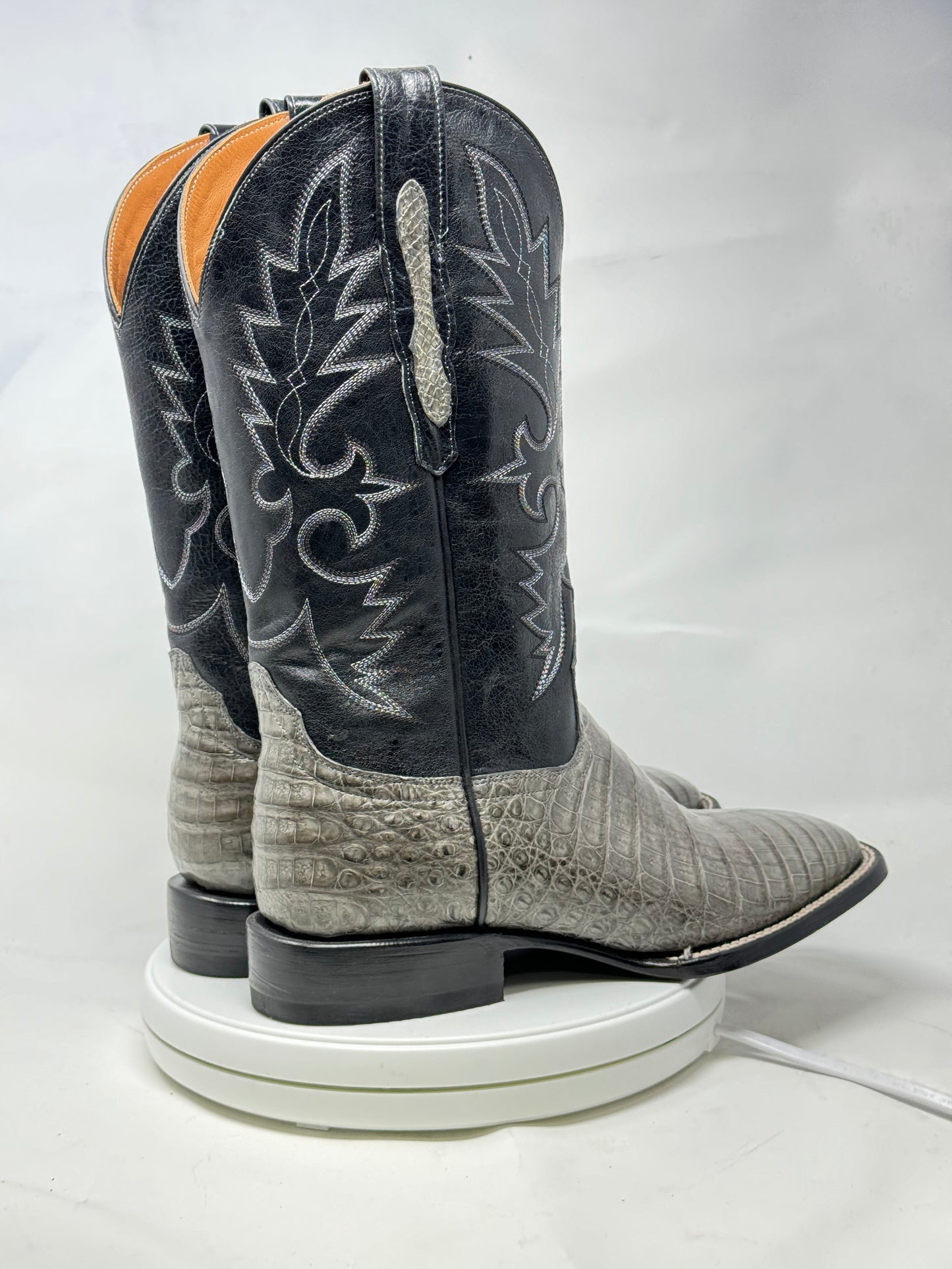 DJ2041 | Don Juan Boots Men's Caiman Belly Dark Grey H Toe