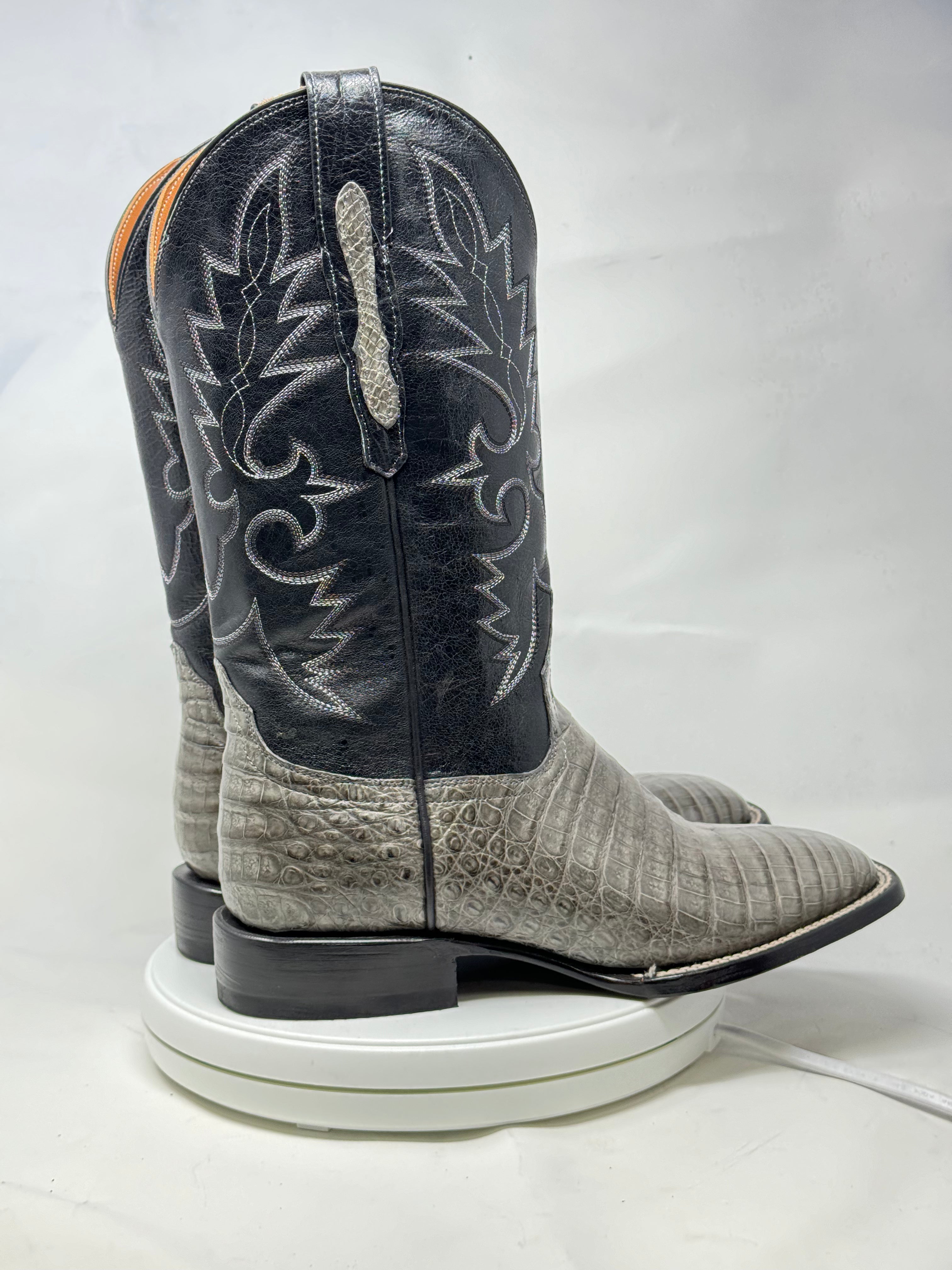 DJ2041 | Don Juan Boots Men's Caiman Belly Dark Grey H Toe