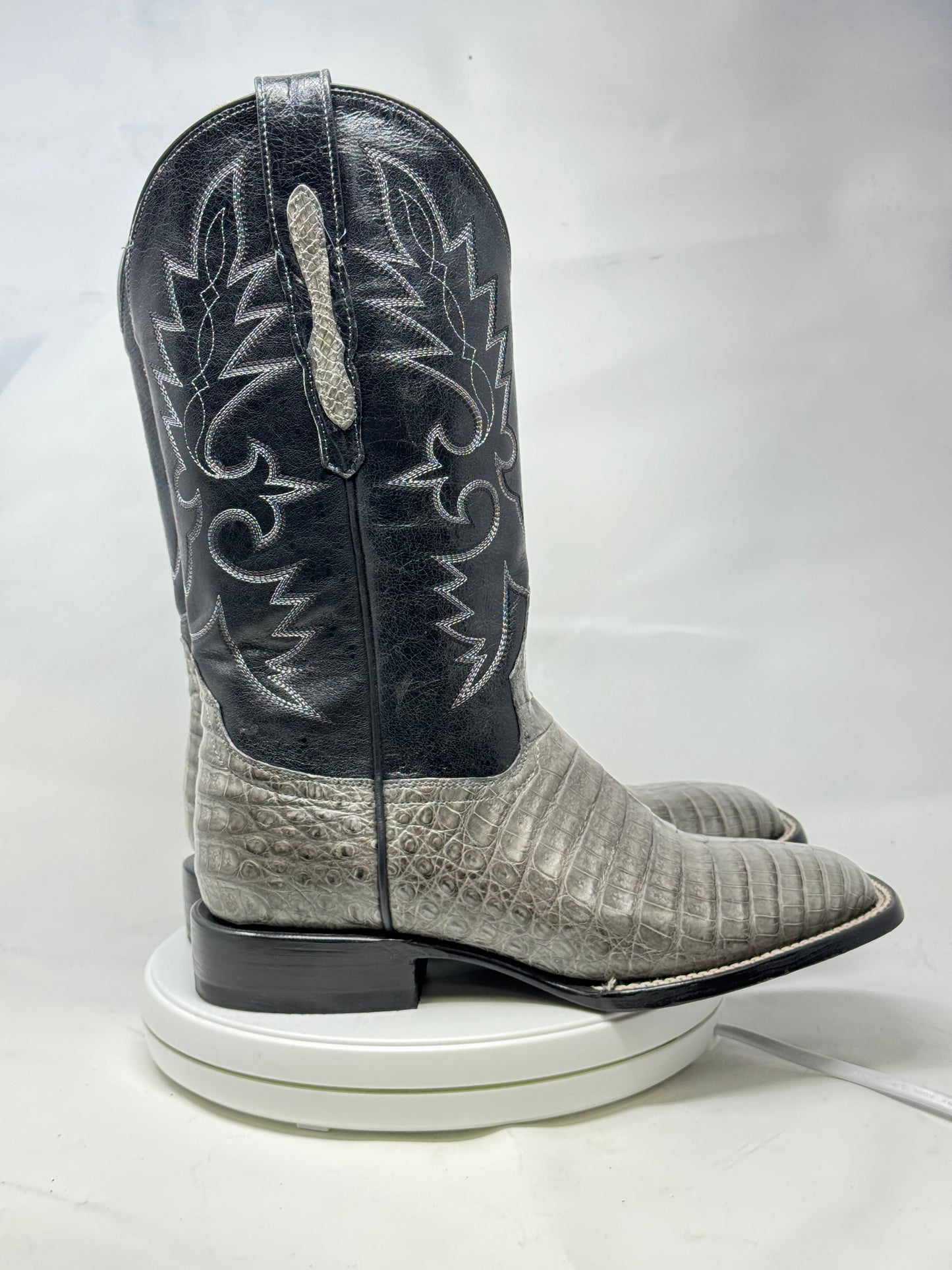 DJ2041 | Don Juan Boots Men's Caiman Belly Dark Grey H Toe