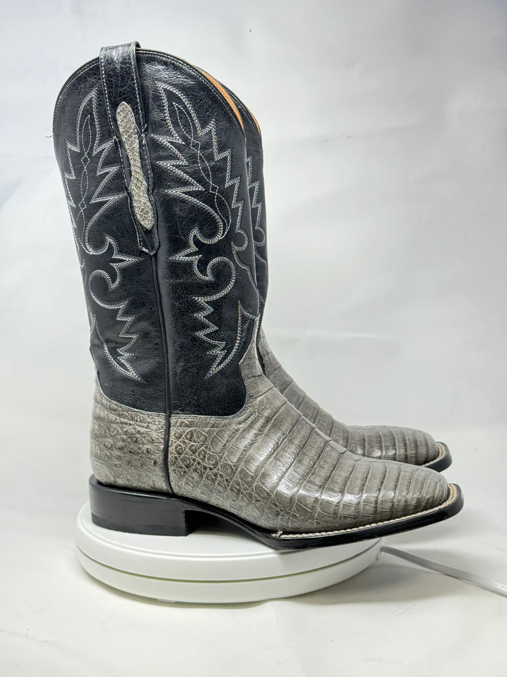 DJ2041 | Don Juan Boots Men's Caiman Belly Dark Grey H Toe