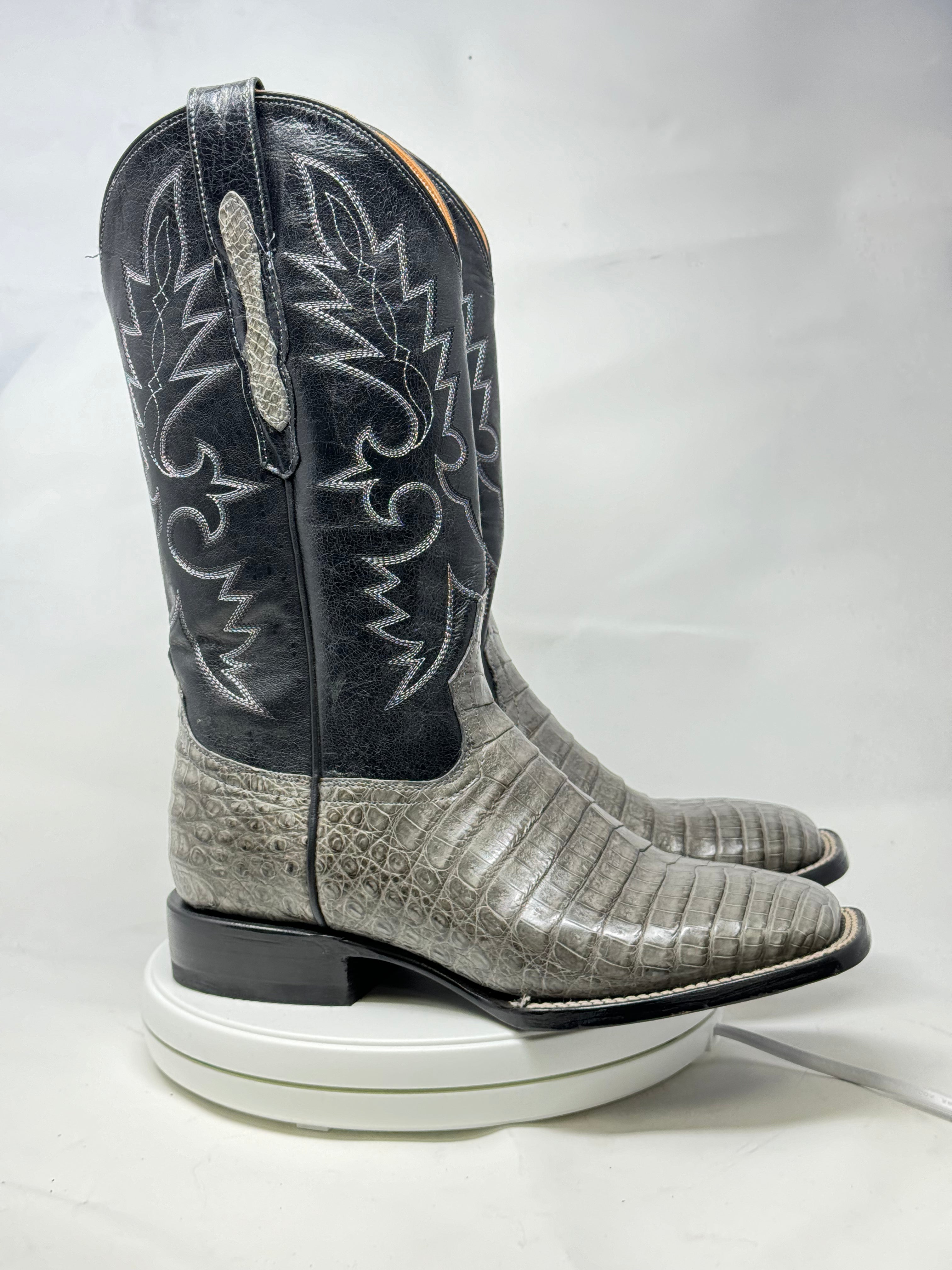 DJ2041 | Don Juan Boots Men's Caiman Belly Dark Grey H Toe