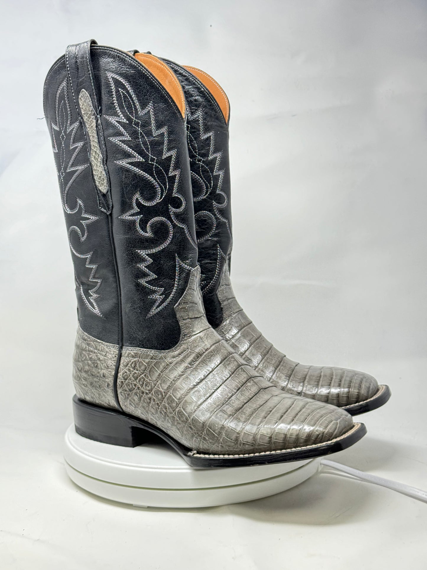 DJ2041 | Don Juan Boots Men's Caiman Belly Dark Grey H Toe